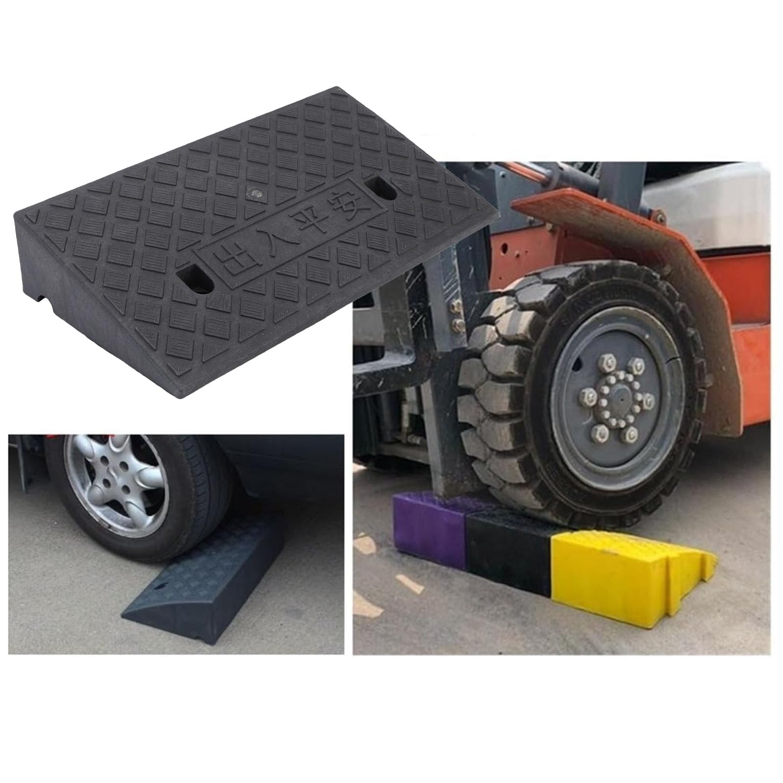 Fockety Rampe de Trottoir pour Allée de Voiture, capacité de Charge de 2 200 LB, Rampe de Seuil Robuste, Rampes de Pont de Trottoir pour Quai de Chargement, Garage, (500x270x120mm / 19,69x10,63x4,72