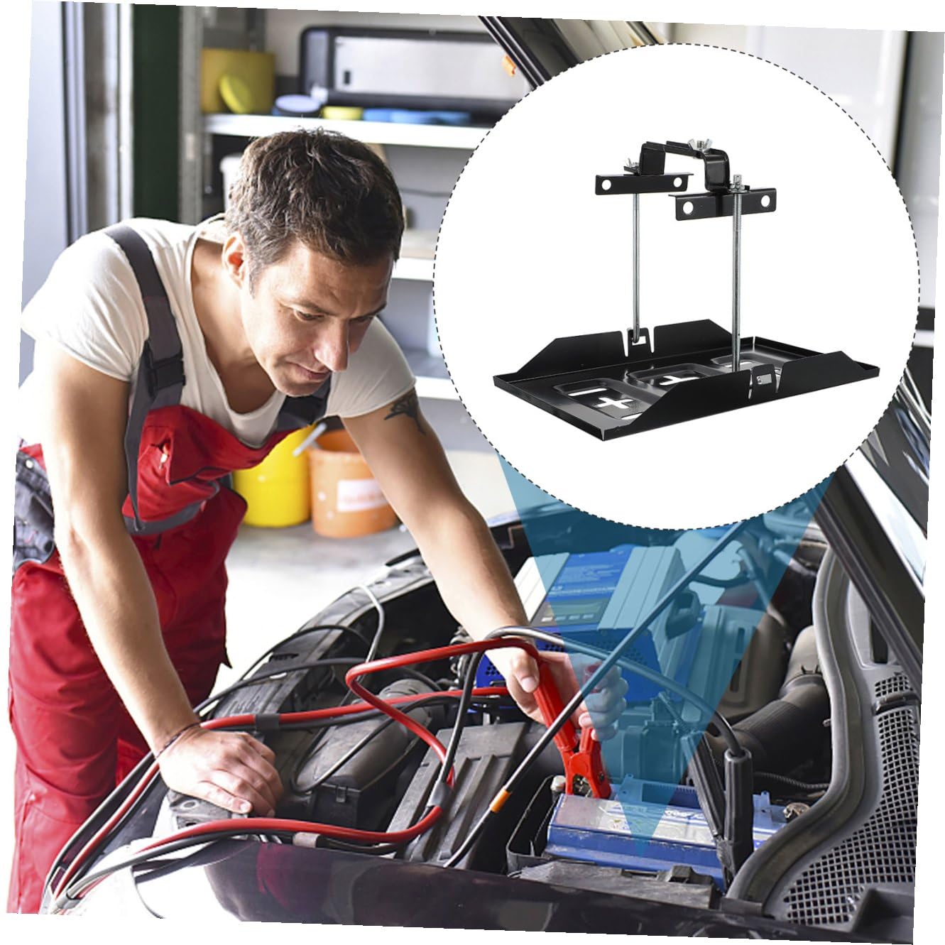 IMIKEYA Support de Batterie Automobile Kit de Support de Batterie Rangement Voiture