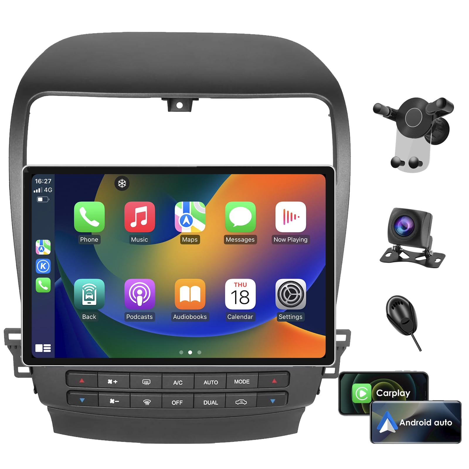 for Acura TSX 2004-2008 Android Radio Stereo 11.5-Inch 2000 * 1200 HD Touch Screen 1080P Multimedia Stereo Video Player with Android Auto CarPlay 5G WiFi GPS Navigation DSP Backup HD Camera FM/AM SWC-image-15