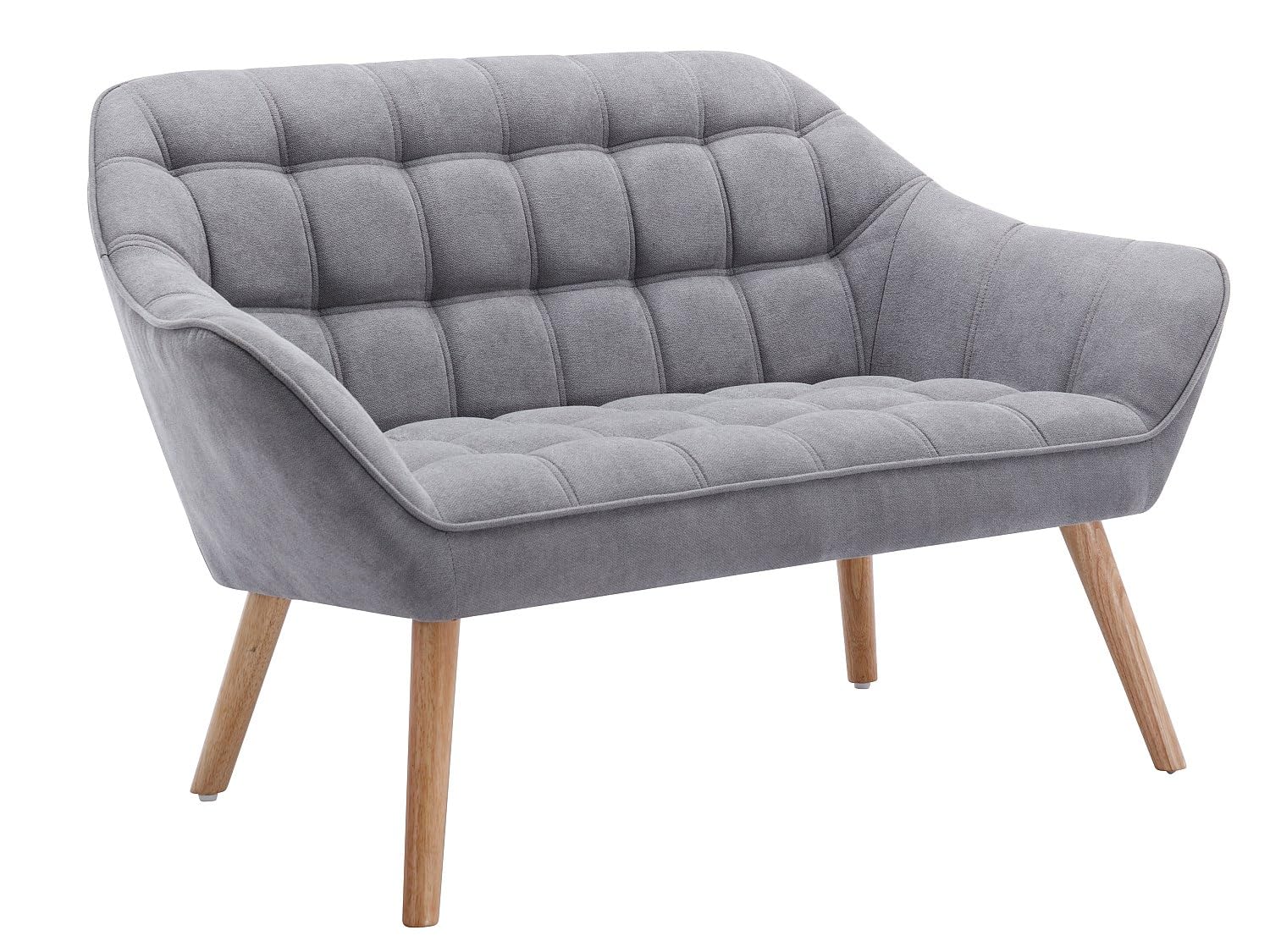 Vente-unique - Canapé 2 Places et Fauteuil en Tissu Gris Caserta