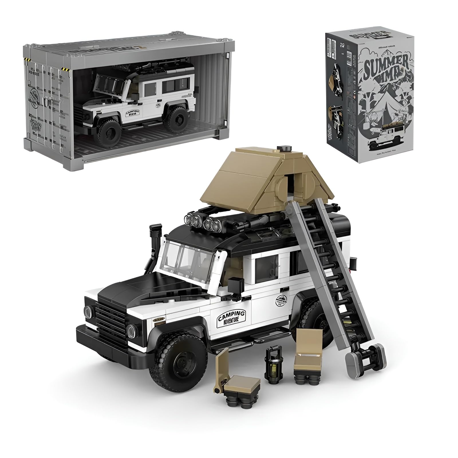 Off Road Camper Van Building Block Set, 676Pcs Racing Car Model Toy, Creative Technick Vehicle Clamping Blocks Kit, Home Decor Gifts and Desk Ornament for Teens and Adult Car Enthusiasts