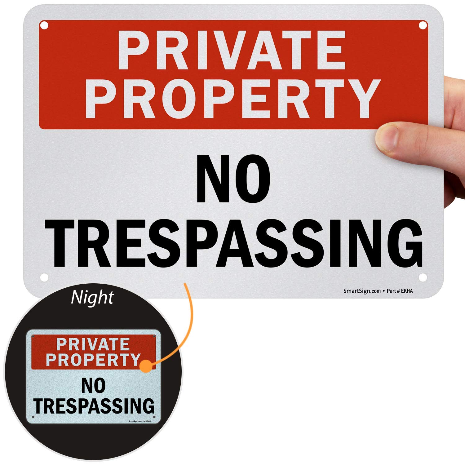SmartSign “Private Property - No Trespassing” Sign | 7" x 10" Engineer Grade Reflective Aluminum-image-9