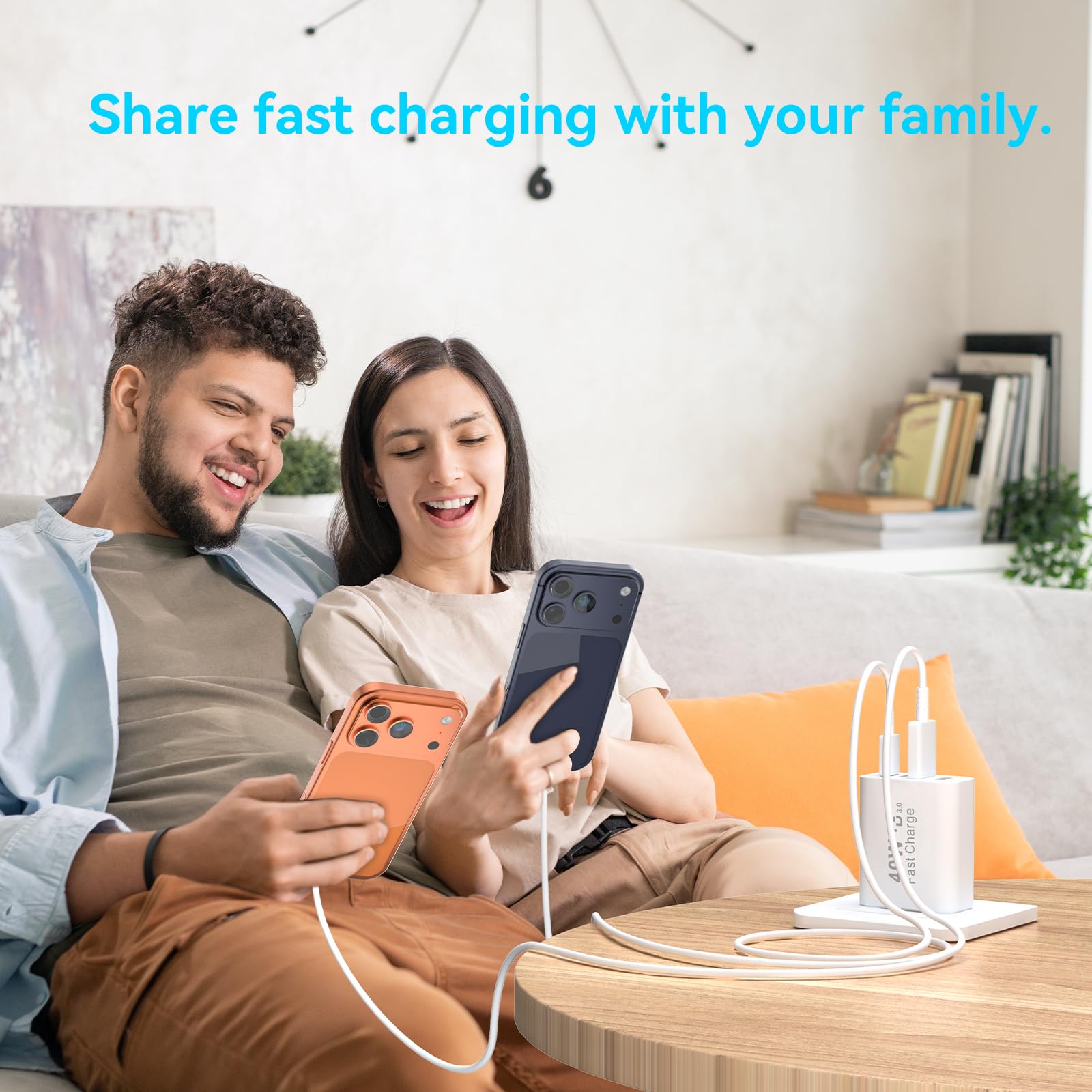 Bloque de carga USB C, múltiples puertos tipo C, bloques de carga rápida para teléfono, cubo de alimentación de 40 W, 4 puertos, enchufe de pared USB A+USBC, caja de ladrillo para iPhone 17/16/15/14