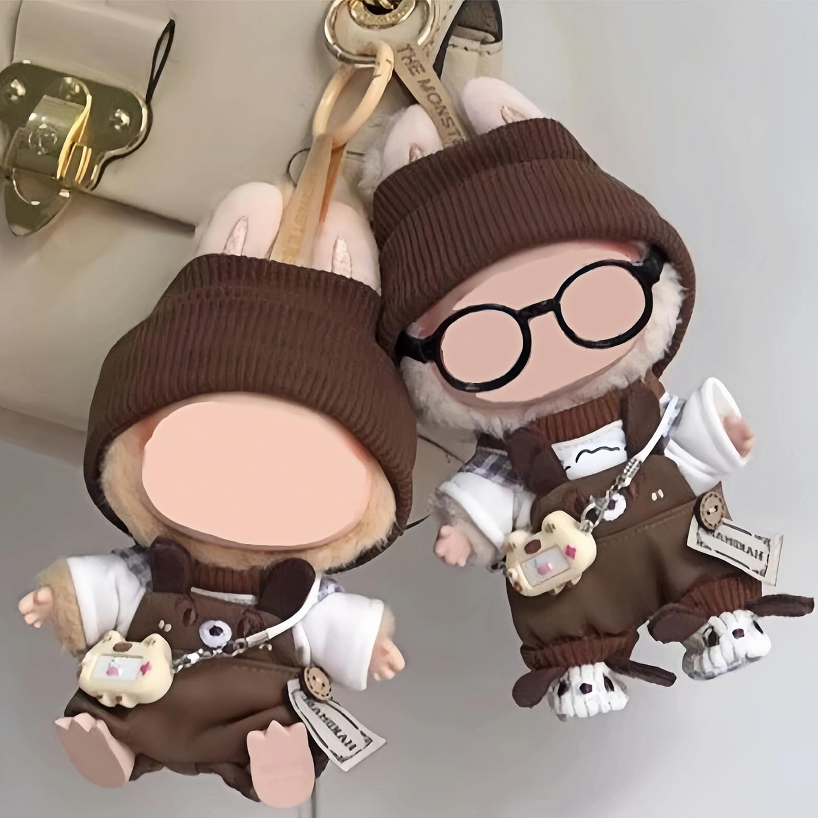 ZXTGBQ Lot De 6 Vêtements Crochet Pour Poupée 17 Cm – Bonnet, Salopette, Cape, Écharpe, Lunettes, Chaussures