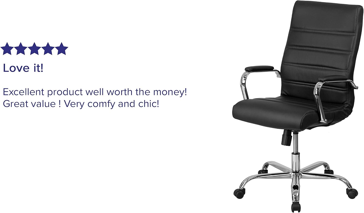 Flash Furniture High Back Office Chair | High Back LeatherSoft Executive Office Swivel Chair with Wheels: Furniture & Decor