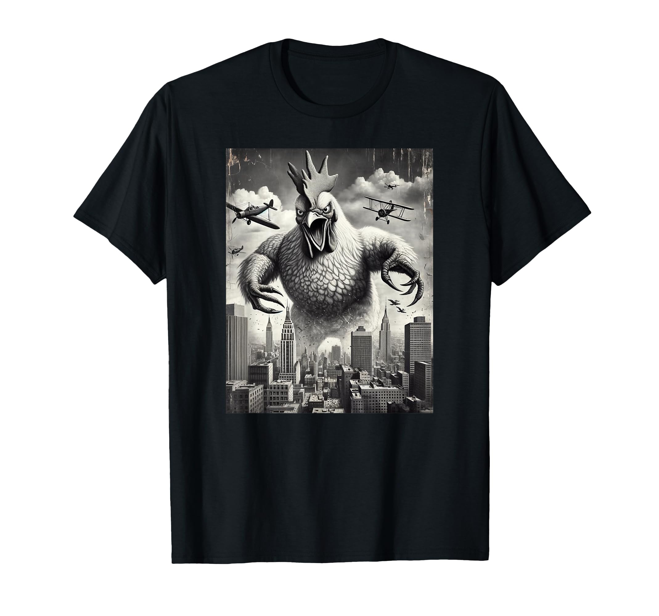 Funny Chickenzilla Monster Movie Parody Men Women Kids T-Shirt