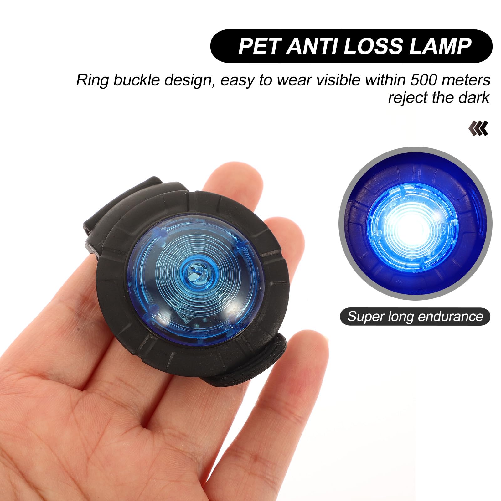 GARVALON Luce Portatile Ricaricabile per Cani Collare in Plastica Ipx8, per Passeggiate Notturne e Sicurezza del Tuo Cucciolo