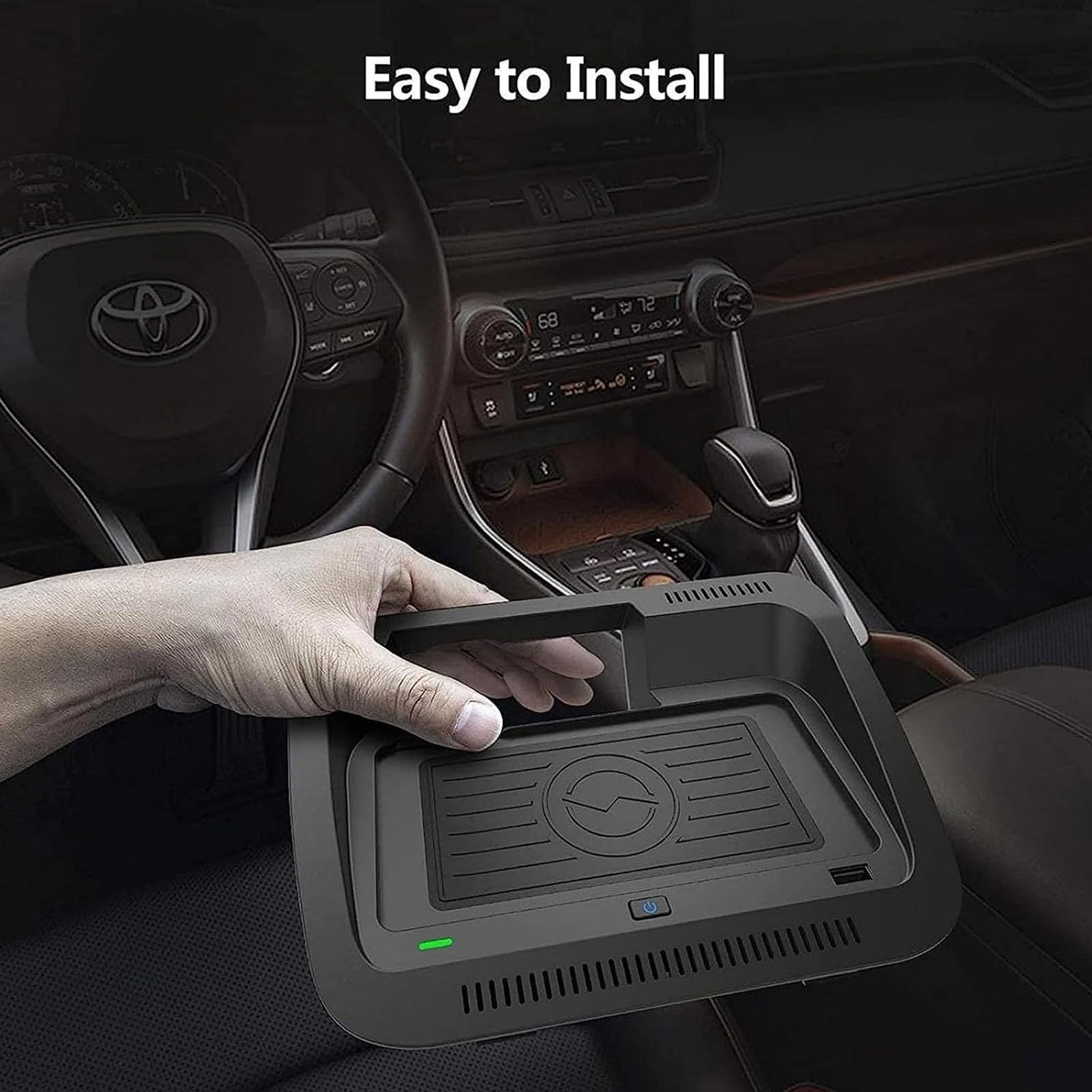 Cargador De Coche Inalámbrico para Toyota RAV4 2019 2020 2021 2022 2023 Panel De Accesorios De Consola Central,Cargador Rápido De 15 W para Cualquier Teléfono Habilitado para Qi
