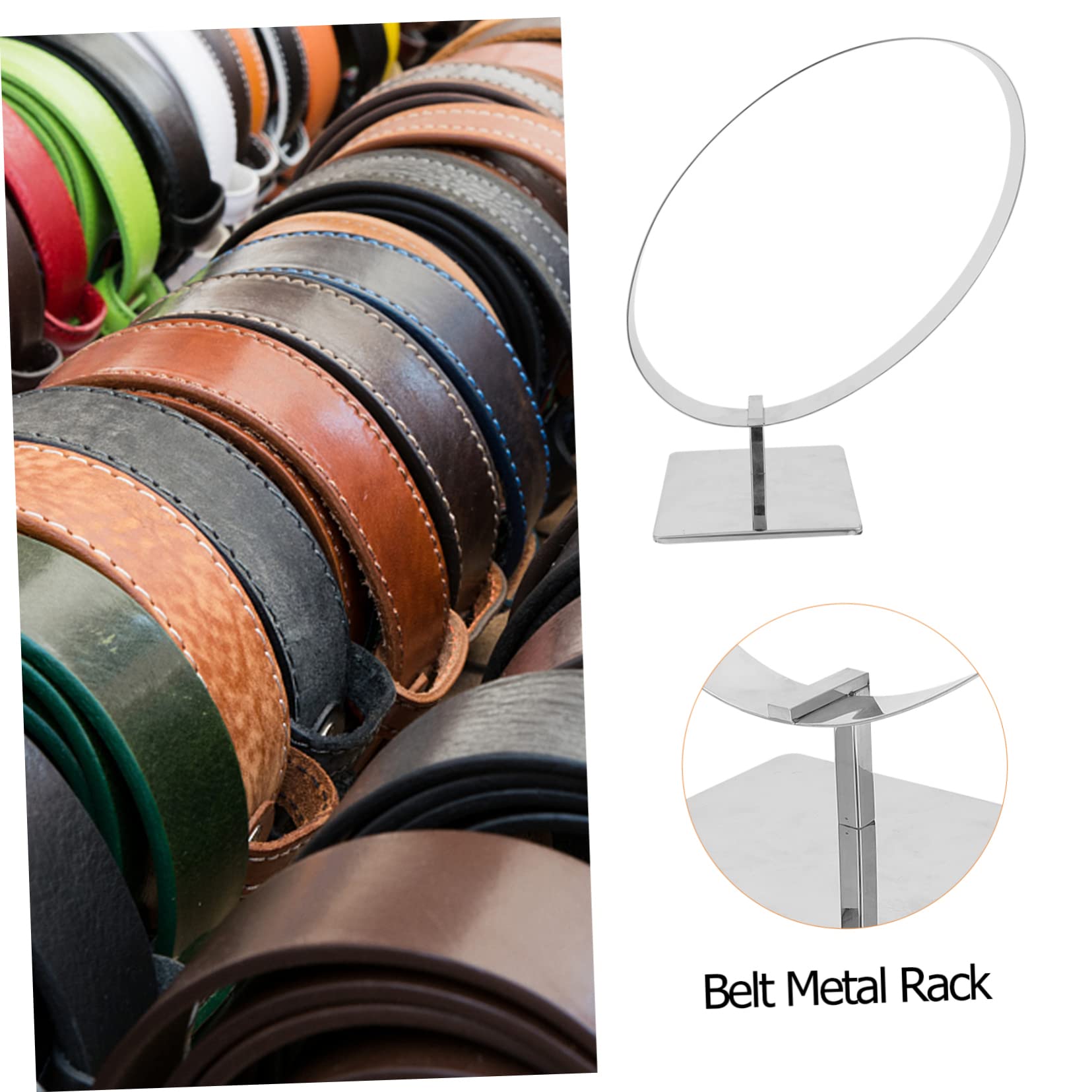 ABOOFAN Stainless Steel Belt Display Stand Belt Holder Organizer Elegant Design for Home Office