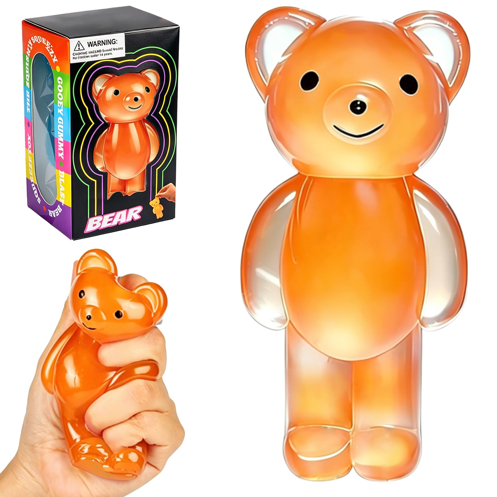 Squishy Fidget Toys, Squishy Stress Balls for Adults Kids, Large Squishies Bear Squeeze Toys for Stress Relief & Focus, Birthday Classroom Prize Party Favors
