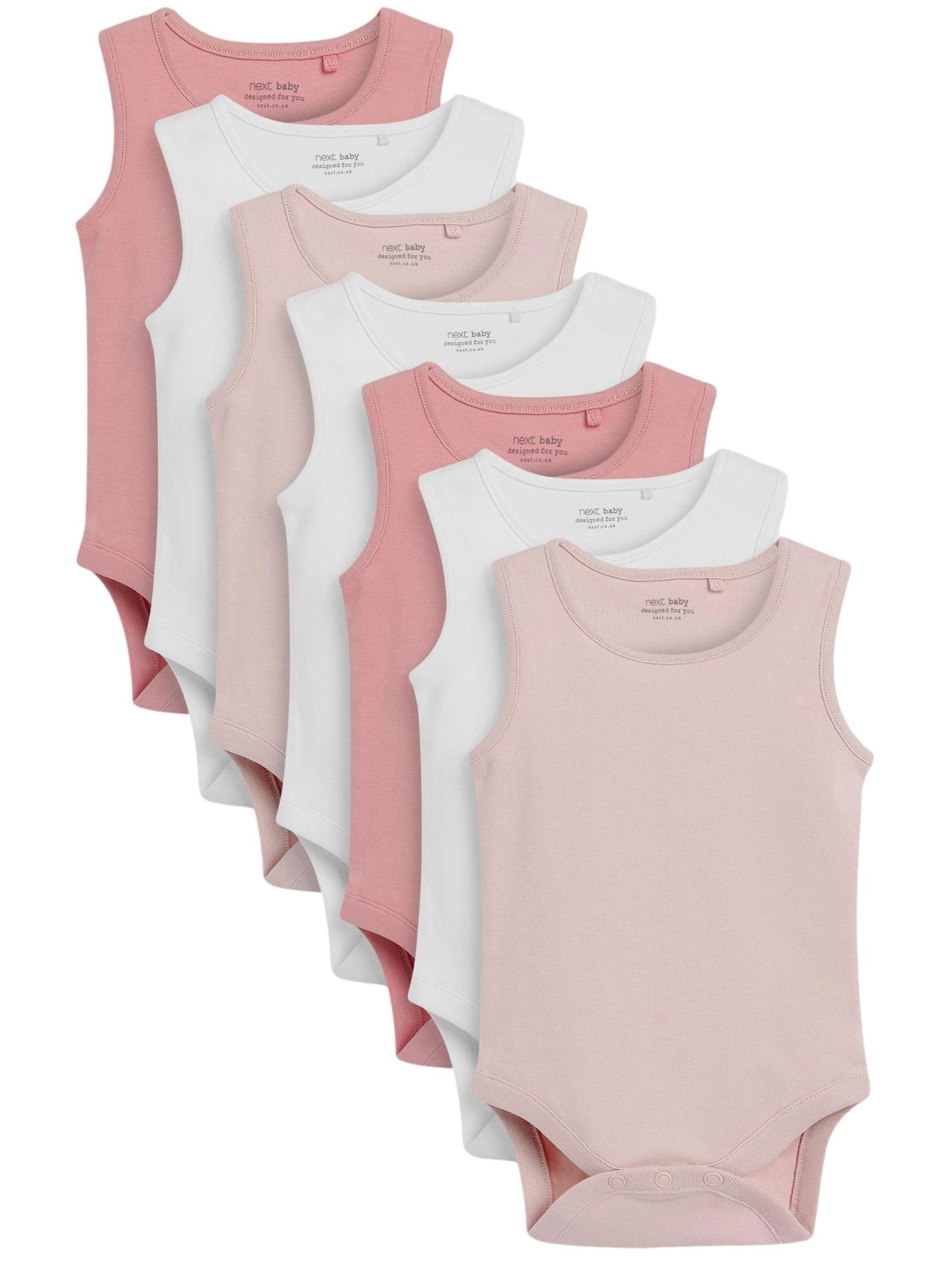NEXT Bambina Confezione da 7 body a canotta per neonati in 100% cotone