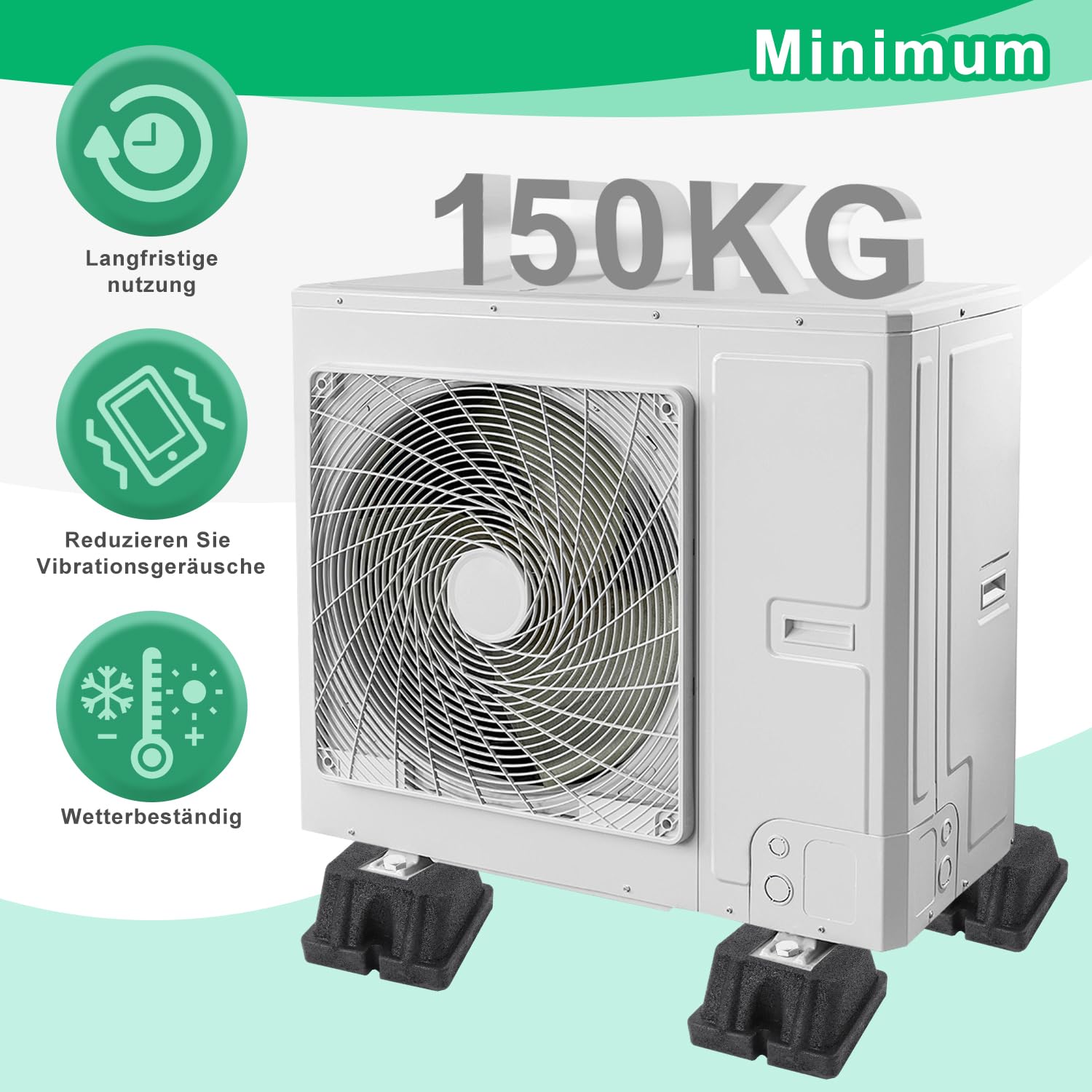 Aircofoot Warmtepomp Opstelbalken Voeten Set van 3 stuks 60cm