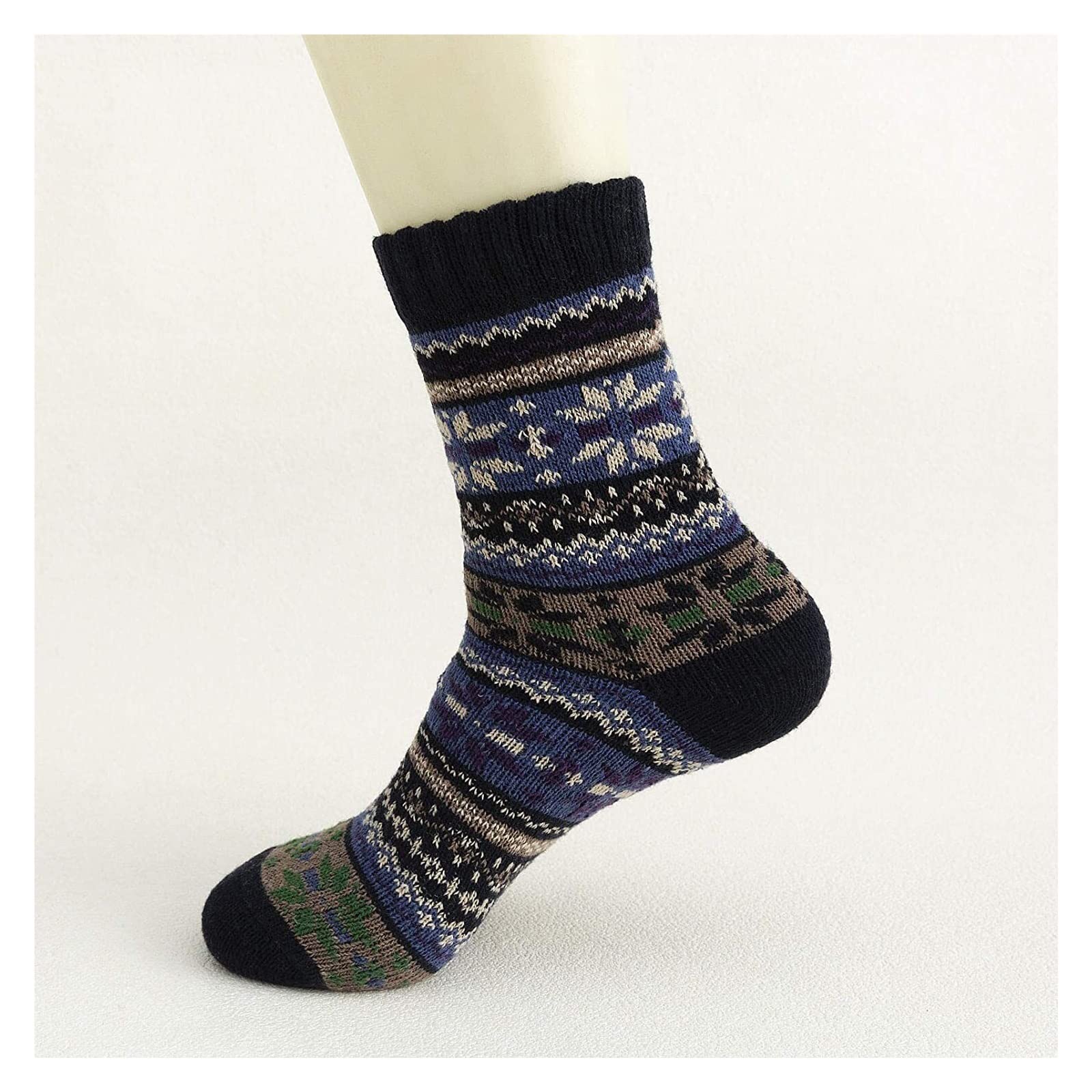 Calcetines Invierno 5 pares de calcetines de punto cálidos, calcetines de punto retro étnicos, calcetines casuales Calcetines Termicos