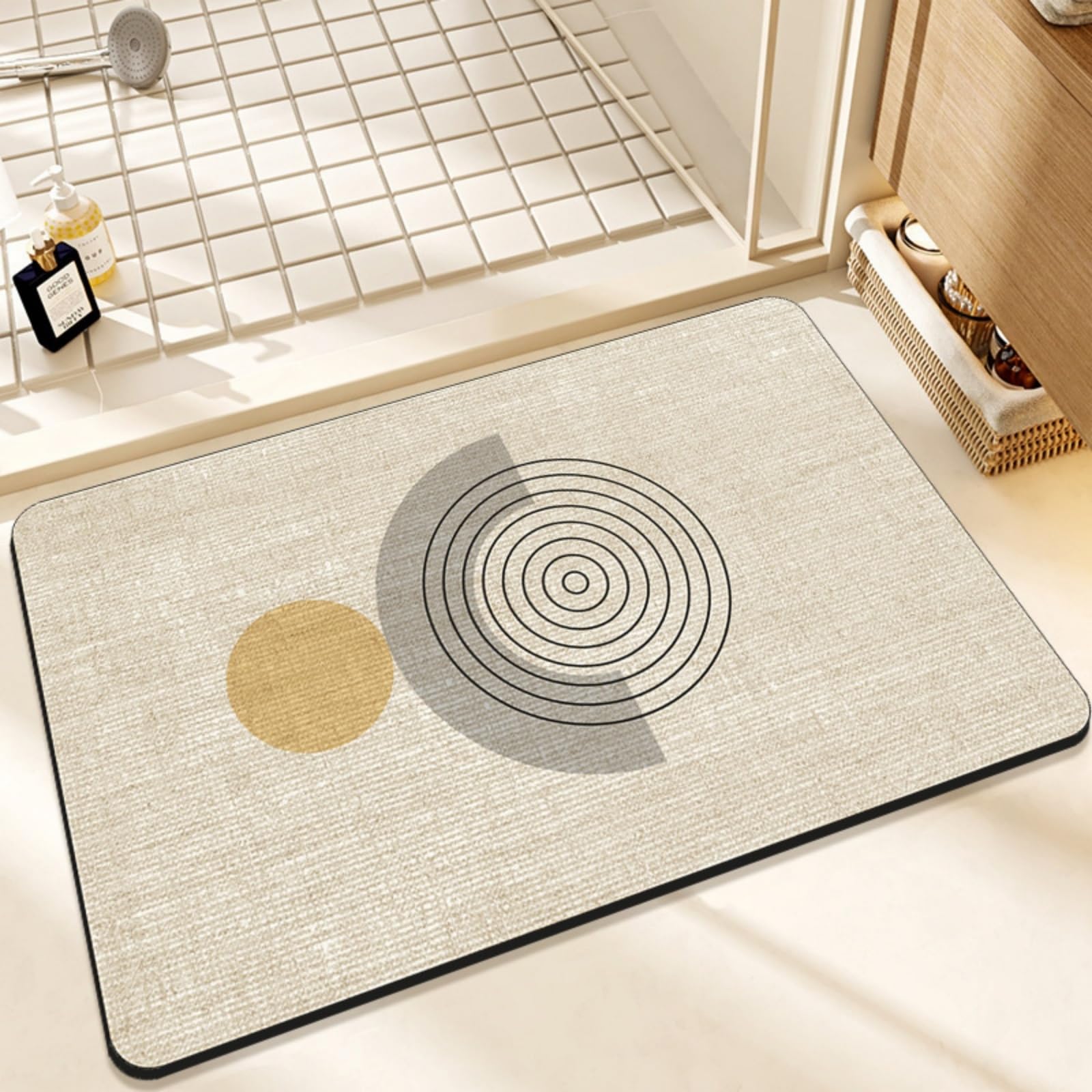 Tapis salle de bain diatomée absorbant 40x60 tapis cuisine doux jaune
