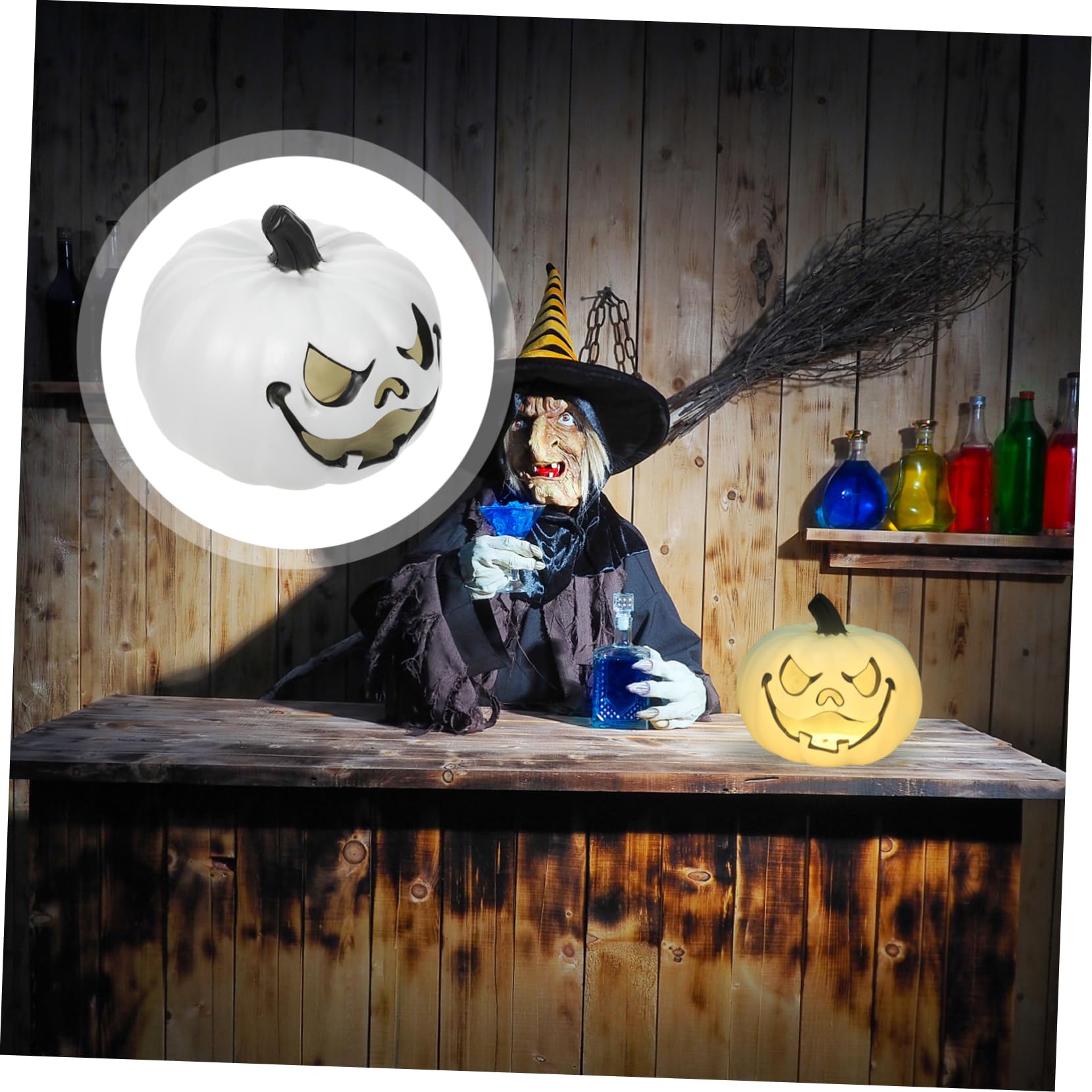 Abaodam Halloween Decorative Pumpkin Light Battery Operated Cartoon Lamp for Indoor Home Decorations for Halloween Parties and Fall Table Decor