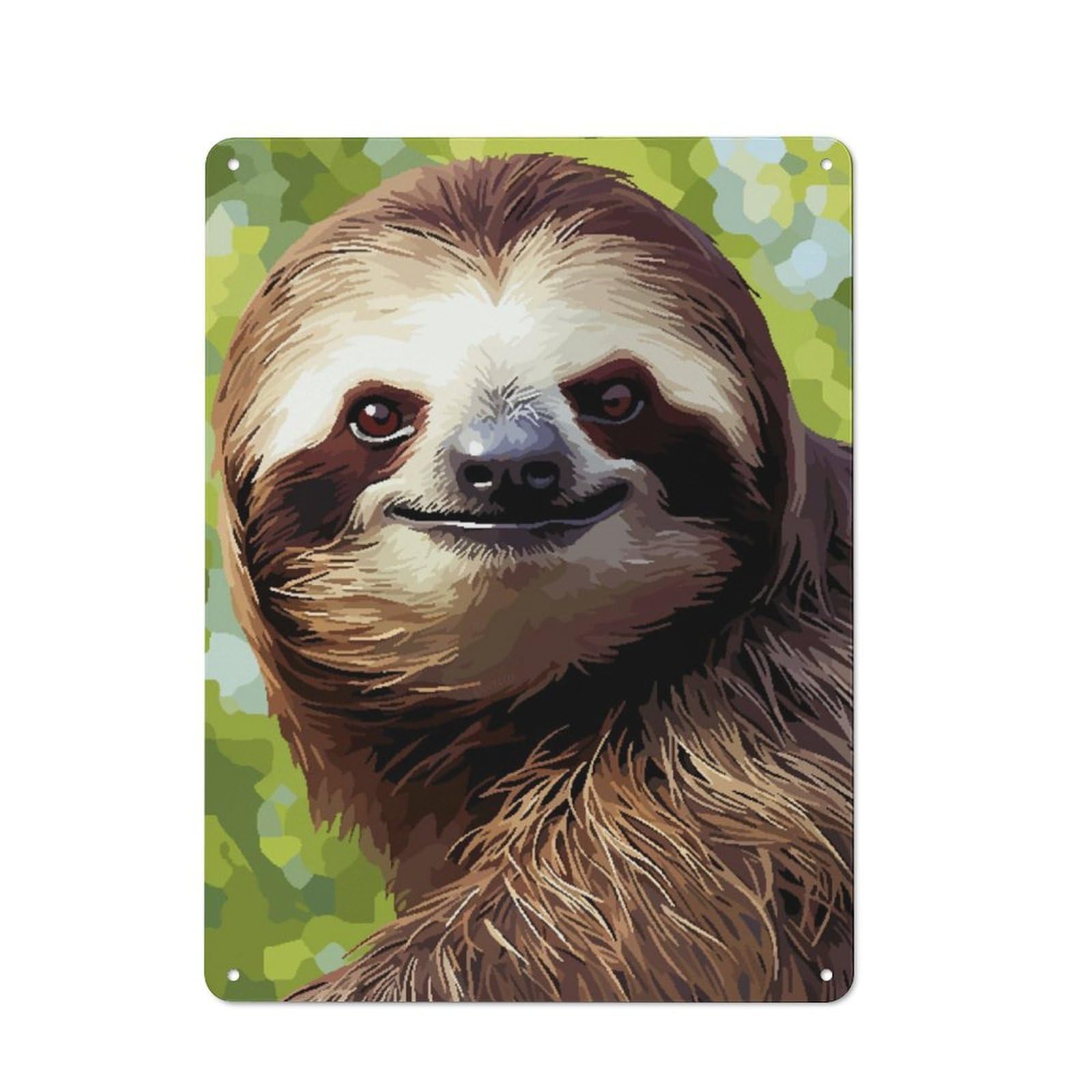 Junmoney Pixel Art Cute Sloth Metal Wall Sign 40X30cm Featuring For Pub Or Café, For Pub Decor Enthusiasts, For Retro Home Interiors