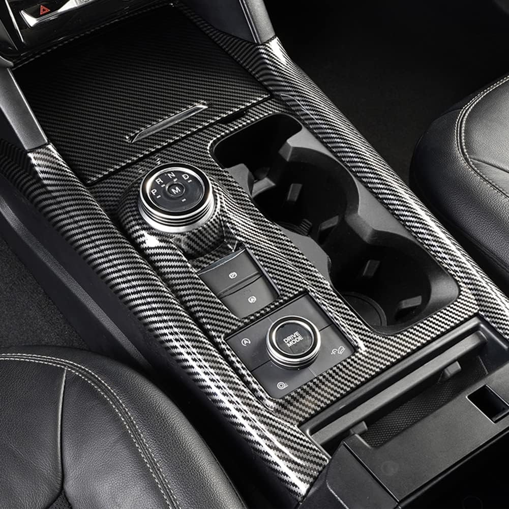 Center Console Gear Shift Panel Cover Trim Compatible with 2020 2021 2022 2023 2024 Ford Explorer Accessories (Carbon Fiber Style)