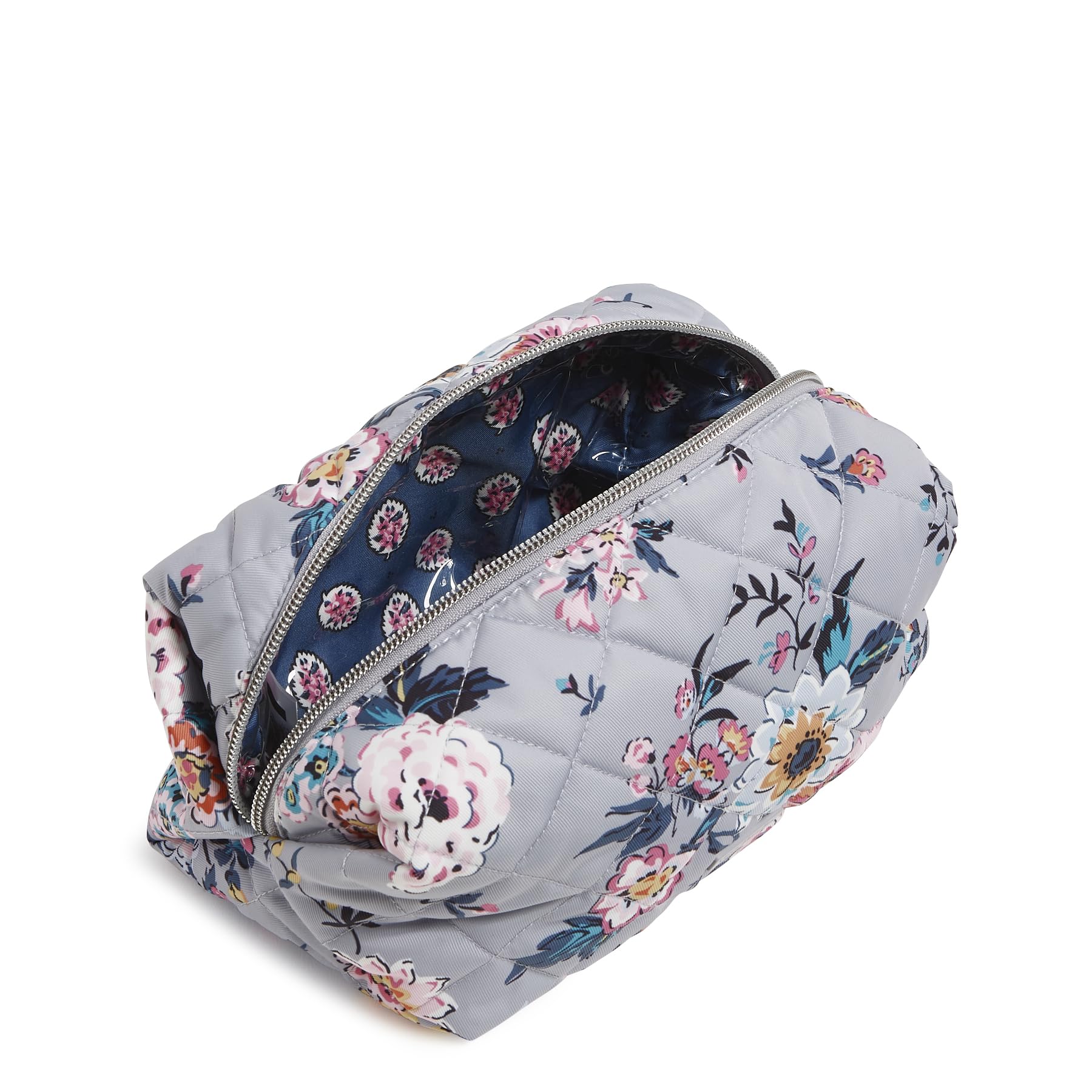 Vera Bradley Trousse de Maquillage en sergé pour Femme Taille M, Bouquet Parisien, Taille Unique, Trousse de Maquillage en sergé de Taille Moyenne