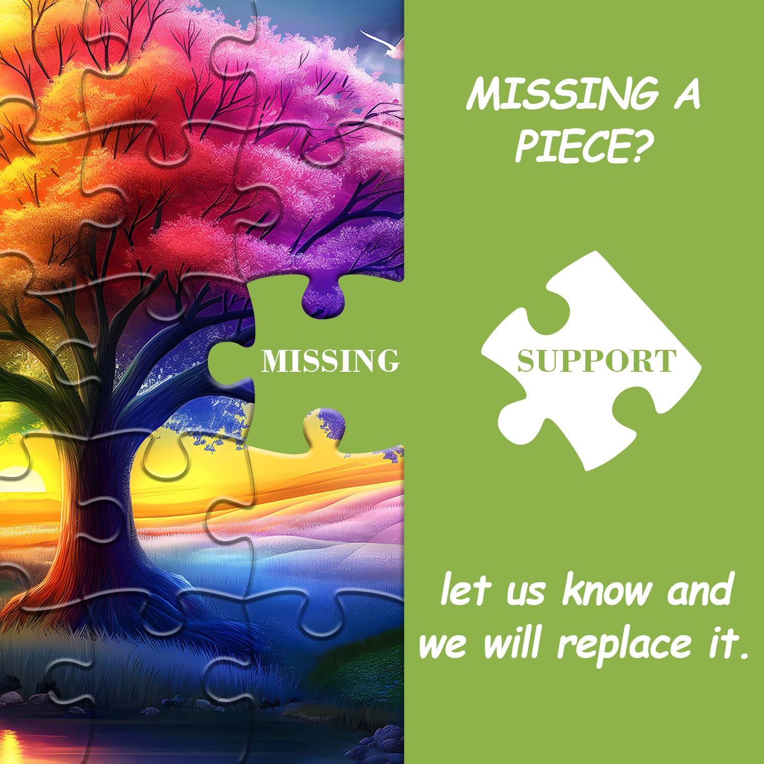 Rainbow Tree of Life Puzzles for Adults 1000 Pieces, Colorful Landscape Gradient Jigsaw Puzzle, Tree Nature Puzzle Scenery - Image 7
