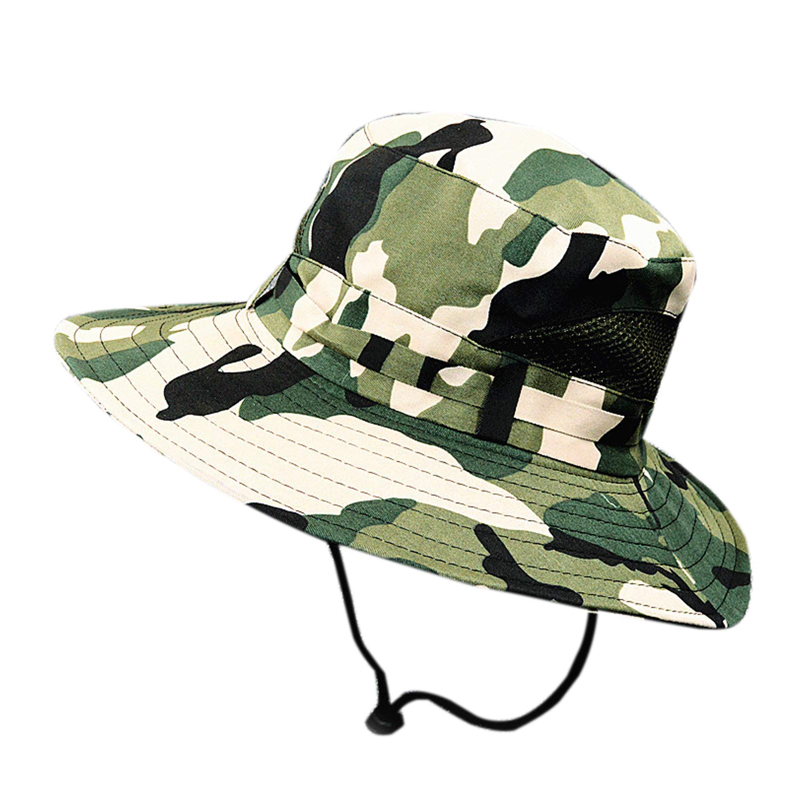 Cicilin Boonie Hat, Outdoor Wide Brim Sun Protect Hat, Classic Combat Army Style Bush Jungle Sun Cap for Fishing Hunting Camping Unisex Wide Brim Summer Sun Hat Camouflage
