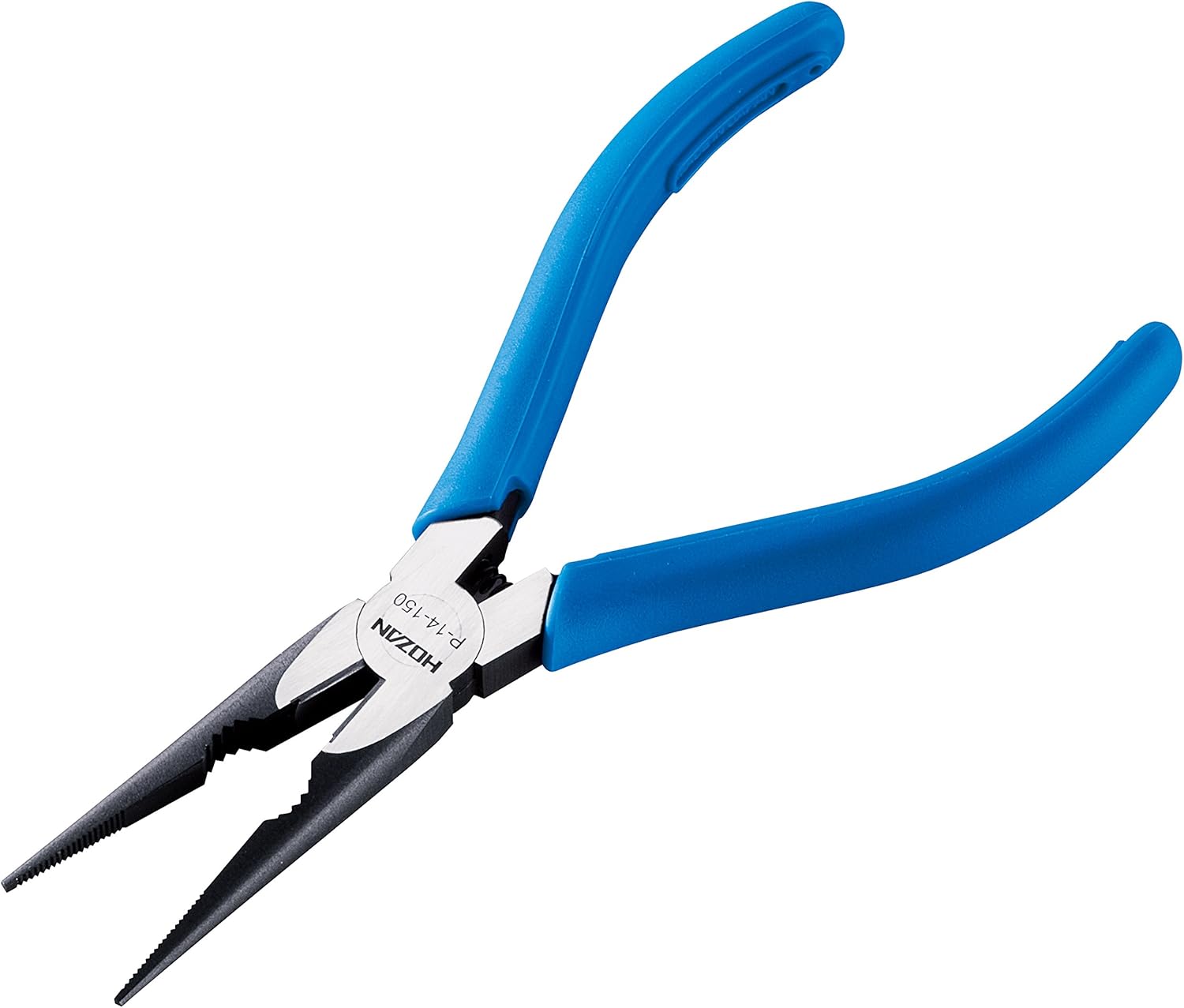 Hozan P-14-150 Radio Pliers, Coil Spring Equipped, Knurled, Knurled and Knurled with Blade