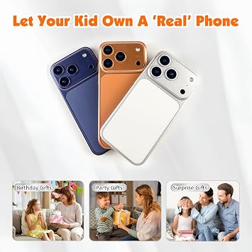 Dummy Fake Phone Model, Looks Like Real Phone Dummy Compatible with Phone 17 Pro, Prank Stuff Decoy Pear Non-Working Toy Phone 17 Pro for Kids (Orange)