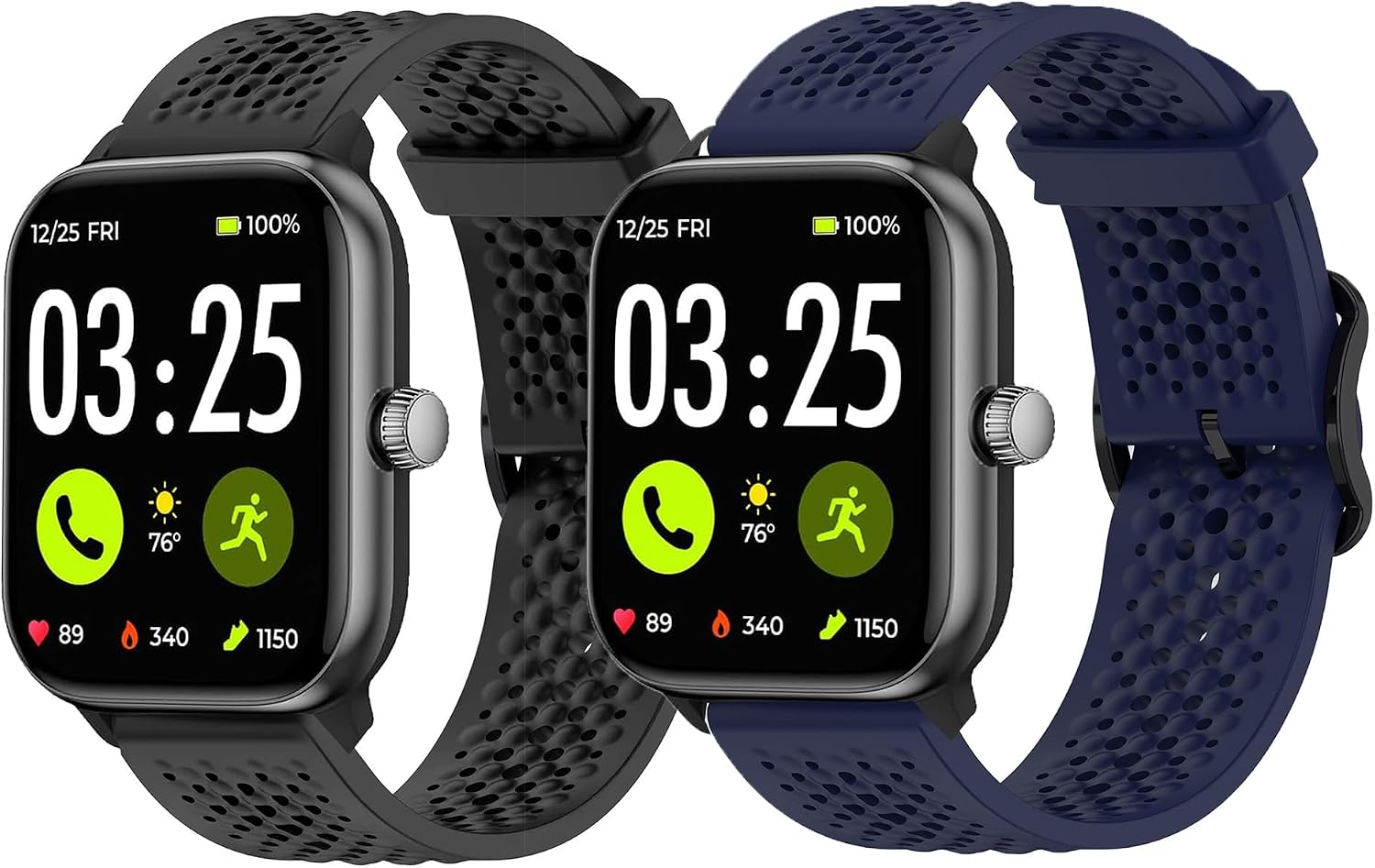 Lamshaw Compatible with Spade & Co Health Smartwatch 4 bands, Silicone band with Metal Buckle Compatible with Spade & Co Health Smartwatch 4 1.85 Inches