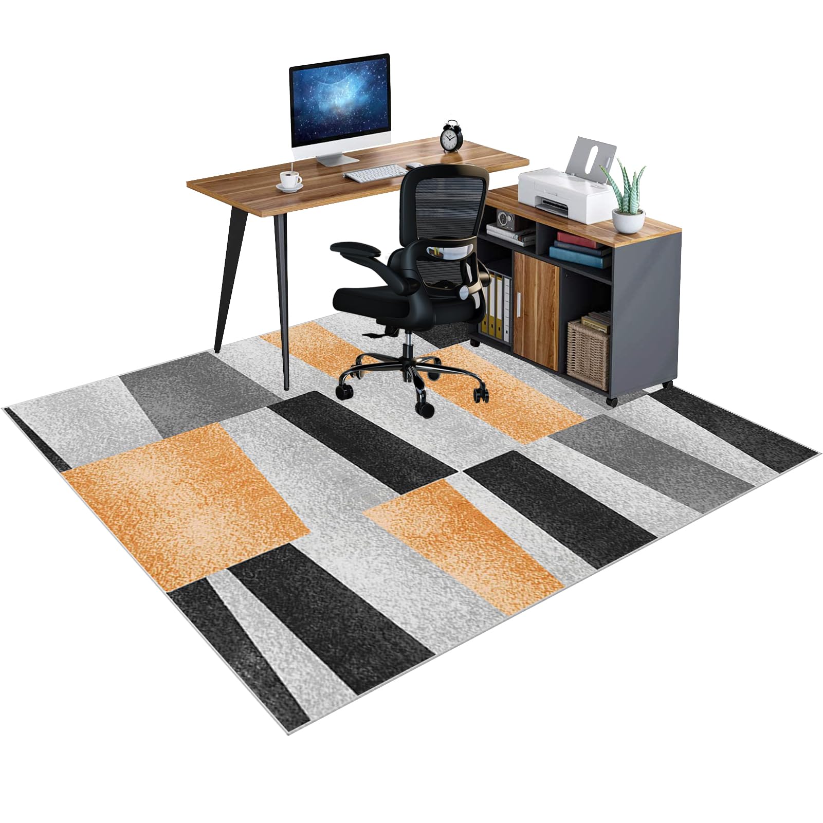 Alfombra para Silla Oficina con Ruedas, Alfombra Silla Gaming, Protector Suelo Silla Ruedas, Alfombra Silla Escritorio Antideslizante, Alfombra Silla Gamer Alfombra Protectora Suelo 100 x 120 cm