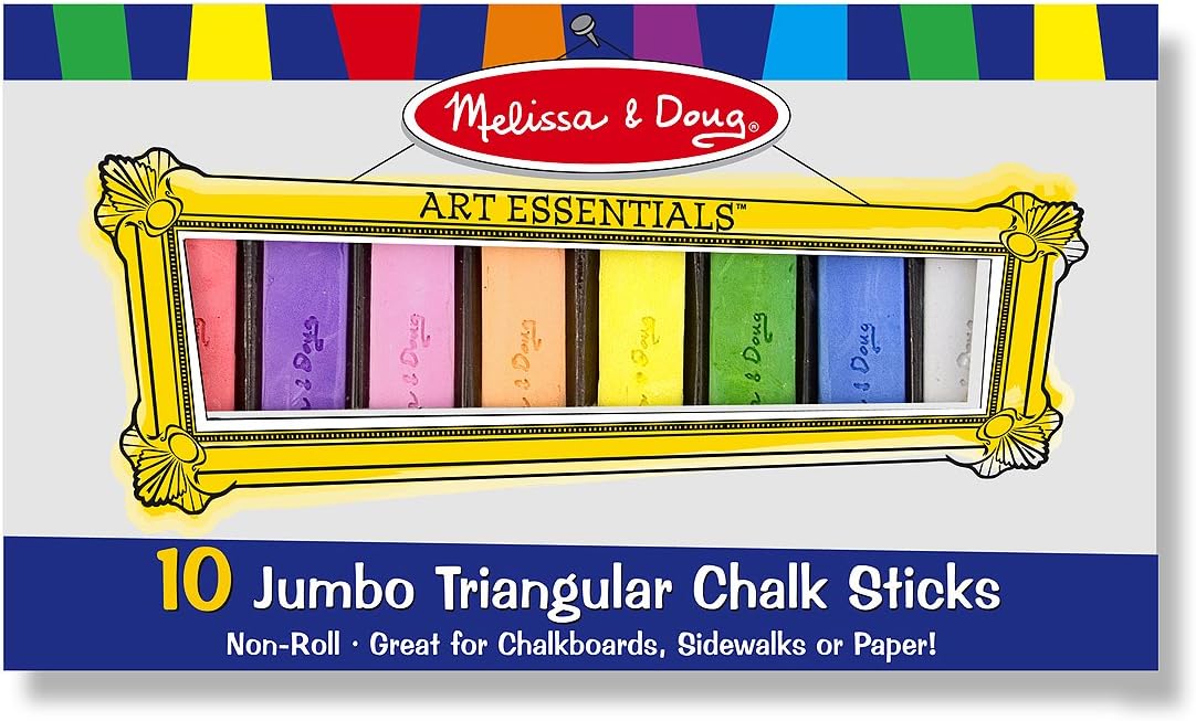 Melissa & Doug 10 Jumbo Triangular Chalk Sticks