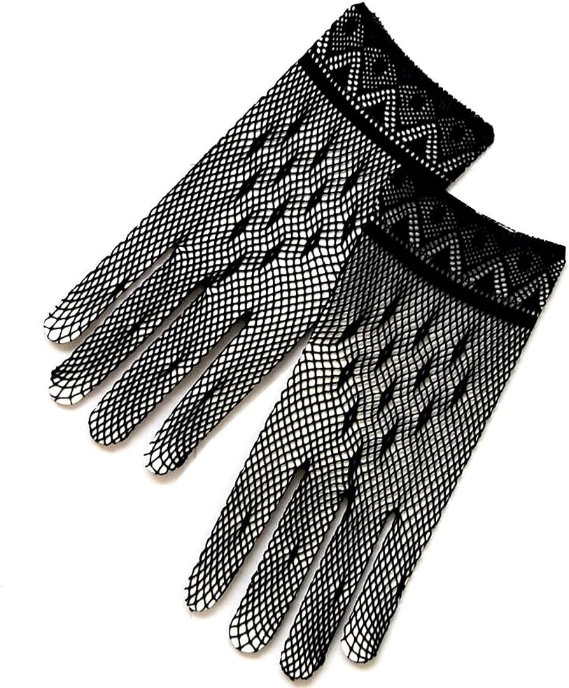 Crochet Women's Gloves w/Delicate Detail Trim-Victorian+Regency