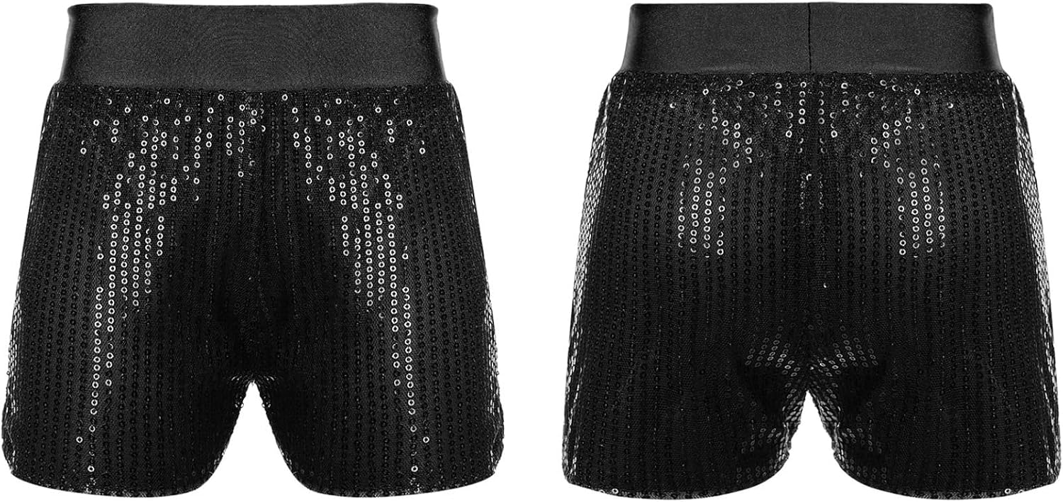 Kids Boys Girls Shiny Gymnastics Dance Shorts Tumbling Shorts for Ballet Leotard Jazz Hip Hop Activewear