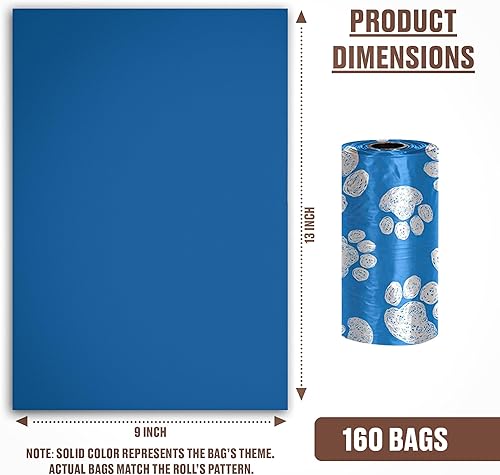 Miniatura 3 de Parisian Pet Ecofriendly - Rollos de bolsas para excrementos de perro, 160 bolsas sin perfume para perros, a prueba de fugas, extragruesas, 8 bolsas