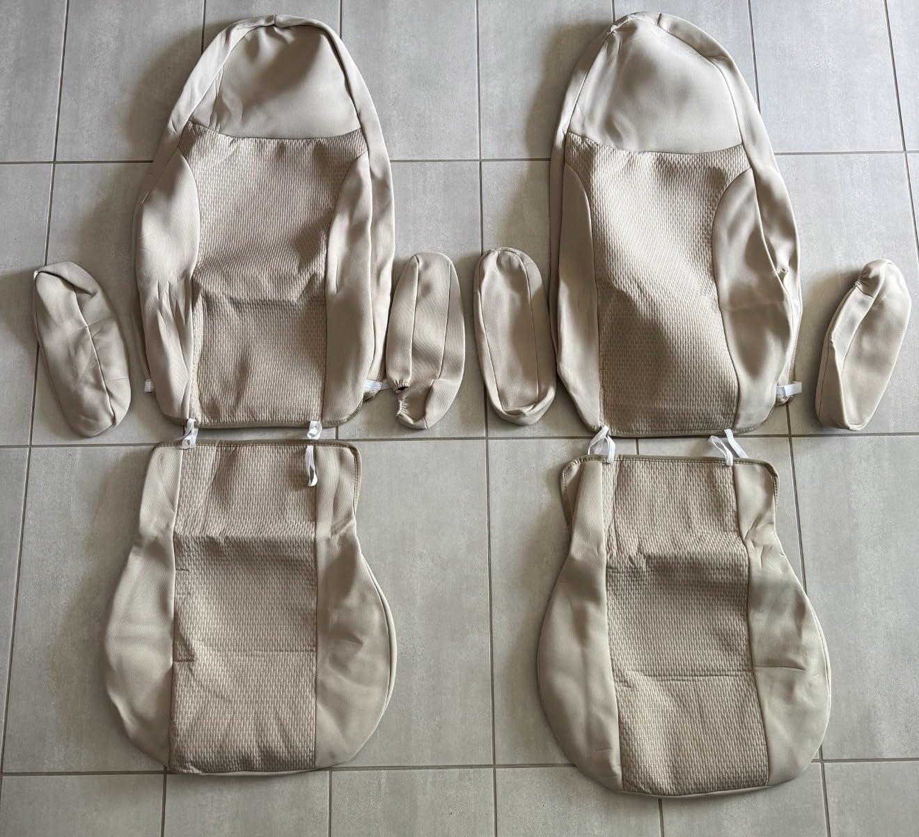 Generisch Housses de siège pour autocaravana, pilote, siège conducteur et passager, 2 places, tissus de haute qualité, lavables, lot de 1+1 (beige)