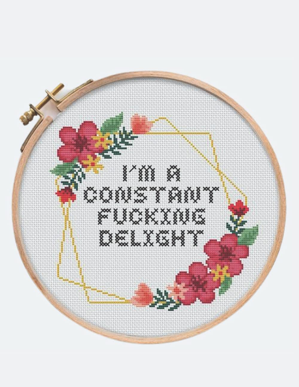 I'm a Constant Fucking Delight: 120 page Blank college-ruled lined 8.5 x 11 inch Journal Composition Notebook with 4 list pages (Cross Stitch Funnies)