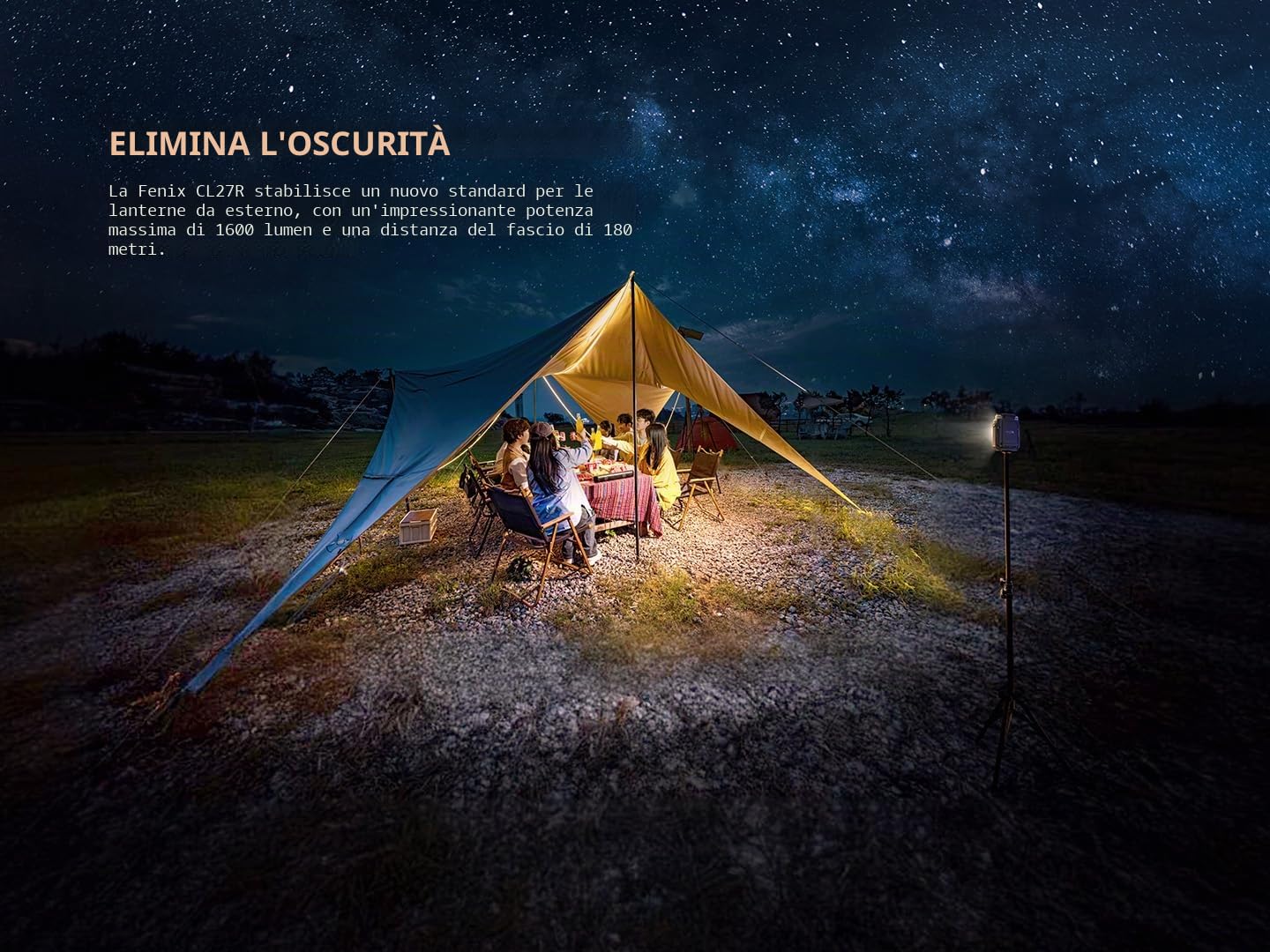 fenix CL27R Lanterna ricaricabile multi fascio | 1600 lumen | 180 m | 285 ore max | Modalità luce rossa | Regolazione continua della temperatura del colore e della luminosità | Manico magnetico a 360°