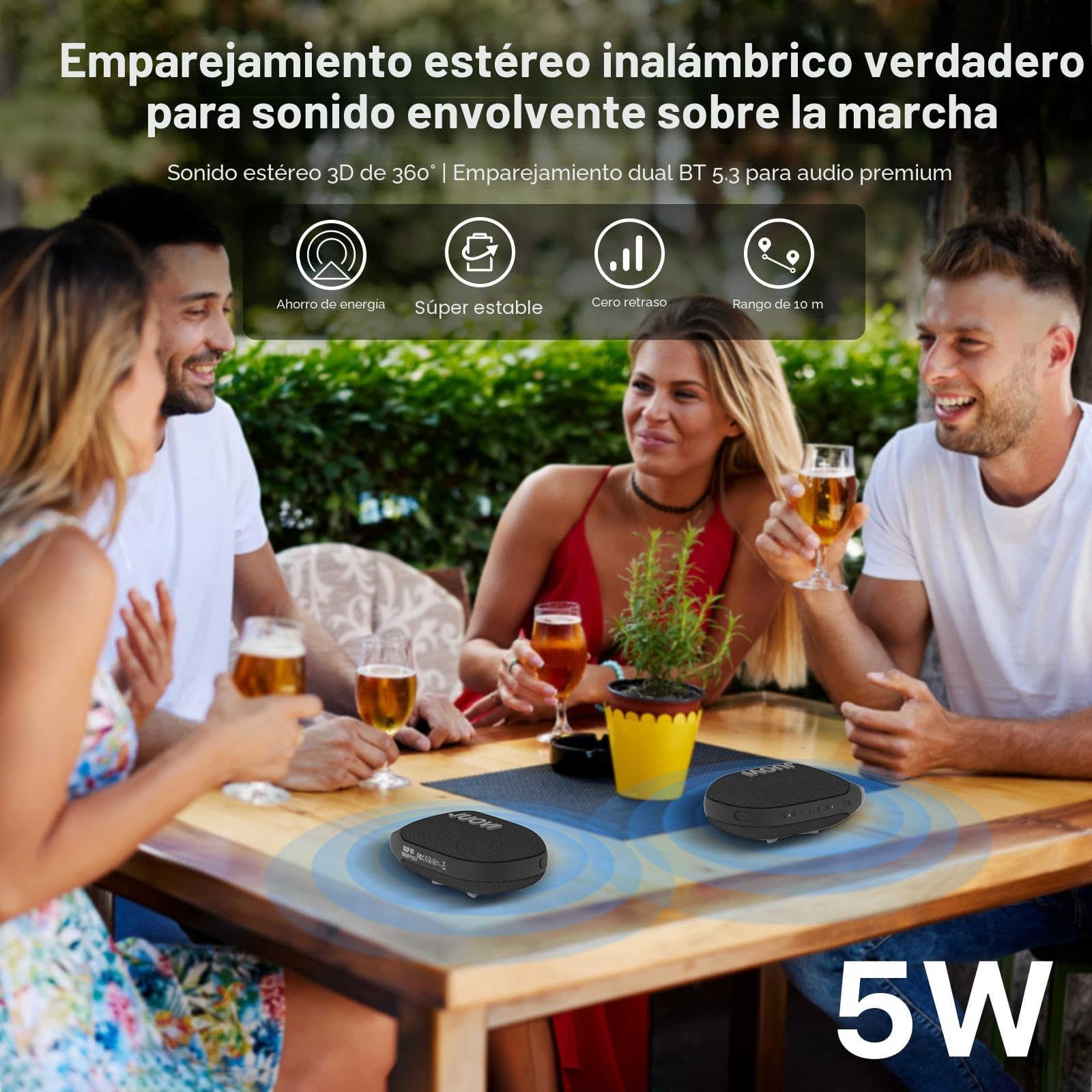 JUOVI Clip Altavoz Bluetooth Portátil Inalámbrico 24H Tiempo de Reproducción
