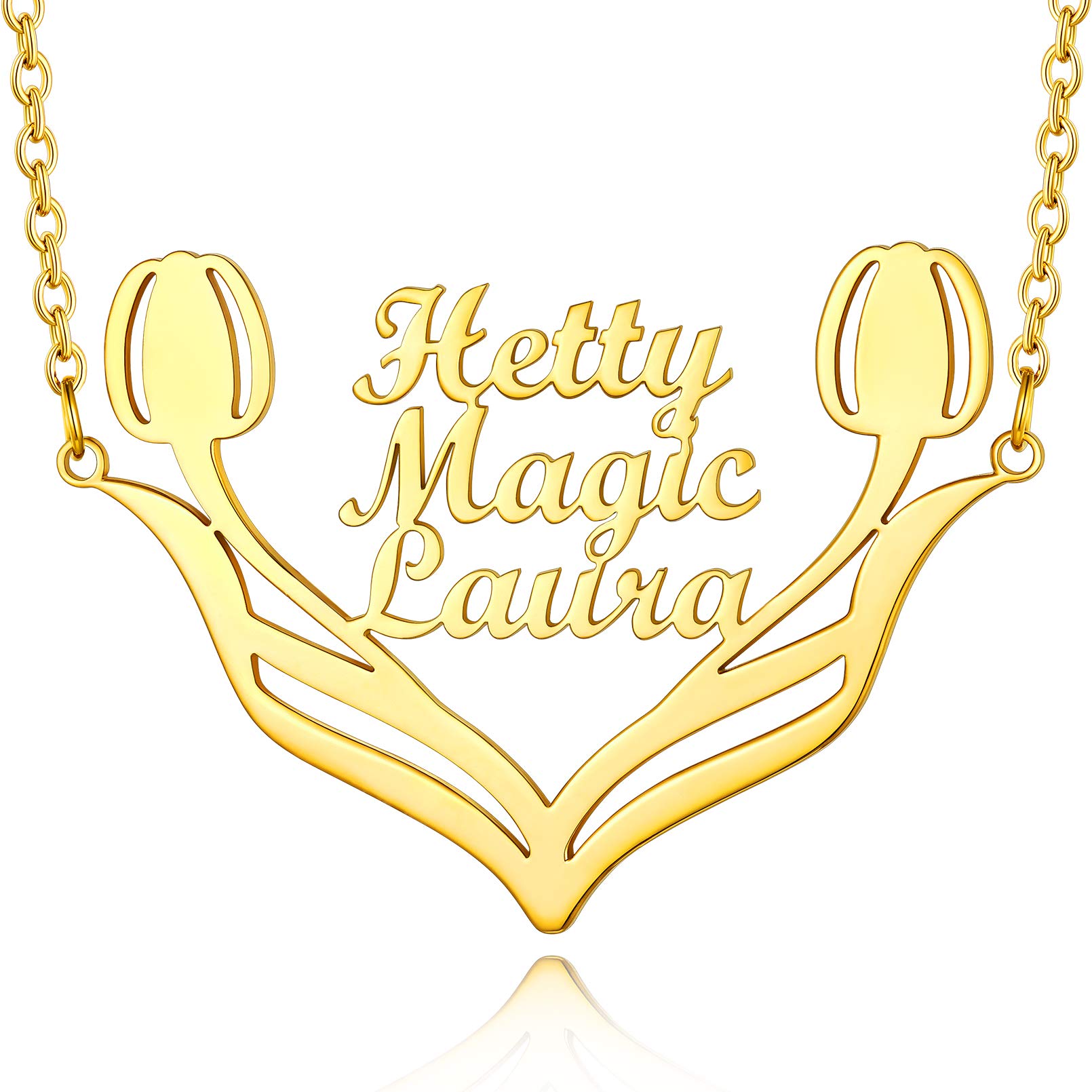 Collier personnalisé prénom Custom4U avec pendentif infini en acier inoxydable doré - 8