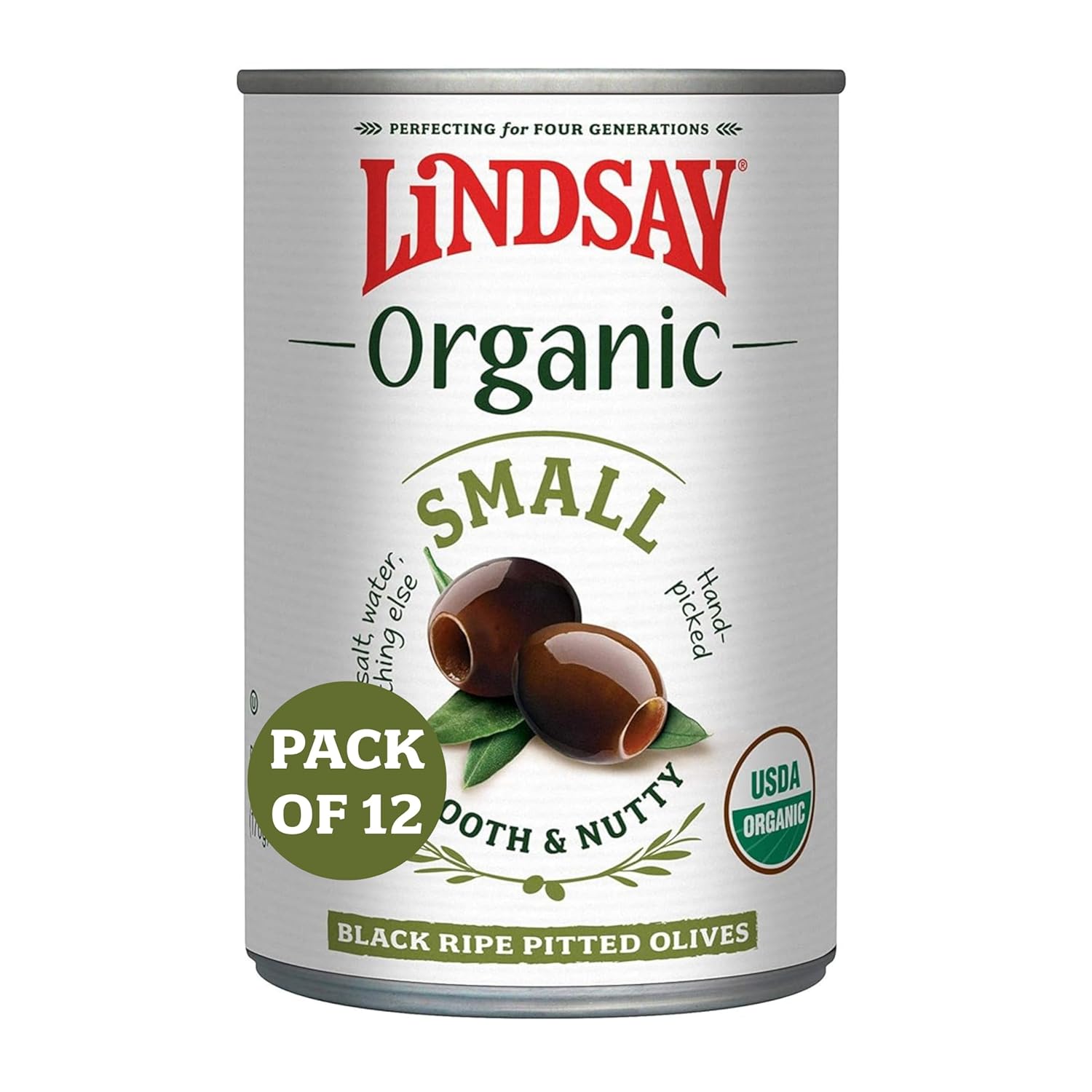 Lindsay Organic Small Black Ripe Pitted Olives, 6 Oz (Pack of 12), USDA Organic, Keto Friendly, Healthy Snack, Perfect for Salads, Pizzas, Pastas, Charcuterie Boards