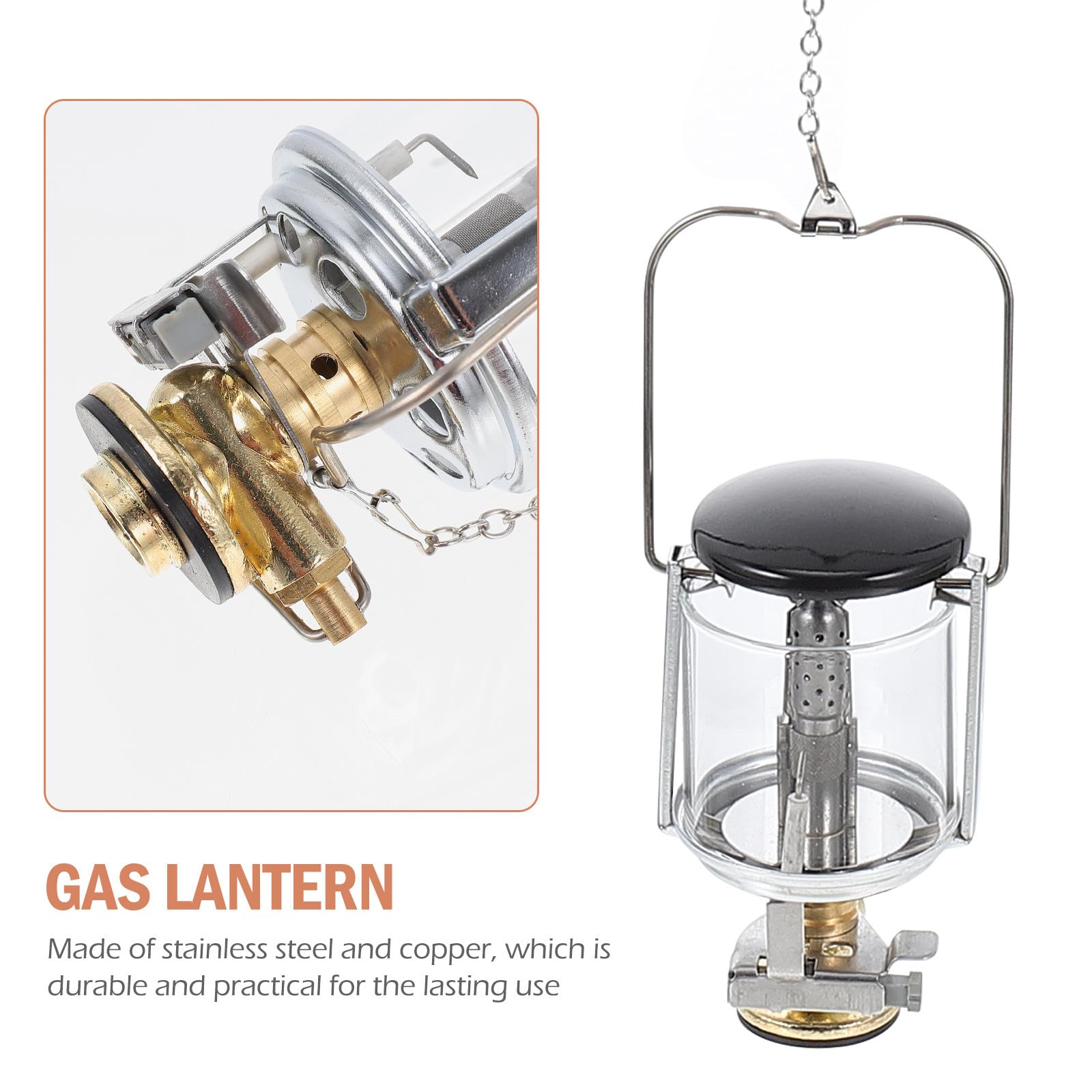 MAGICLULU Lanterne à Propane de Camping Compacte Lampe à Gaz pour Tente, 1 Pièce, Utilisation Extérieure, Éclairage et Chauffage Gaz, pour Loisirs Plein Air et Randonnée