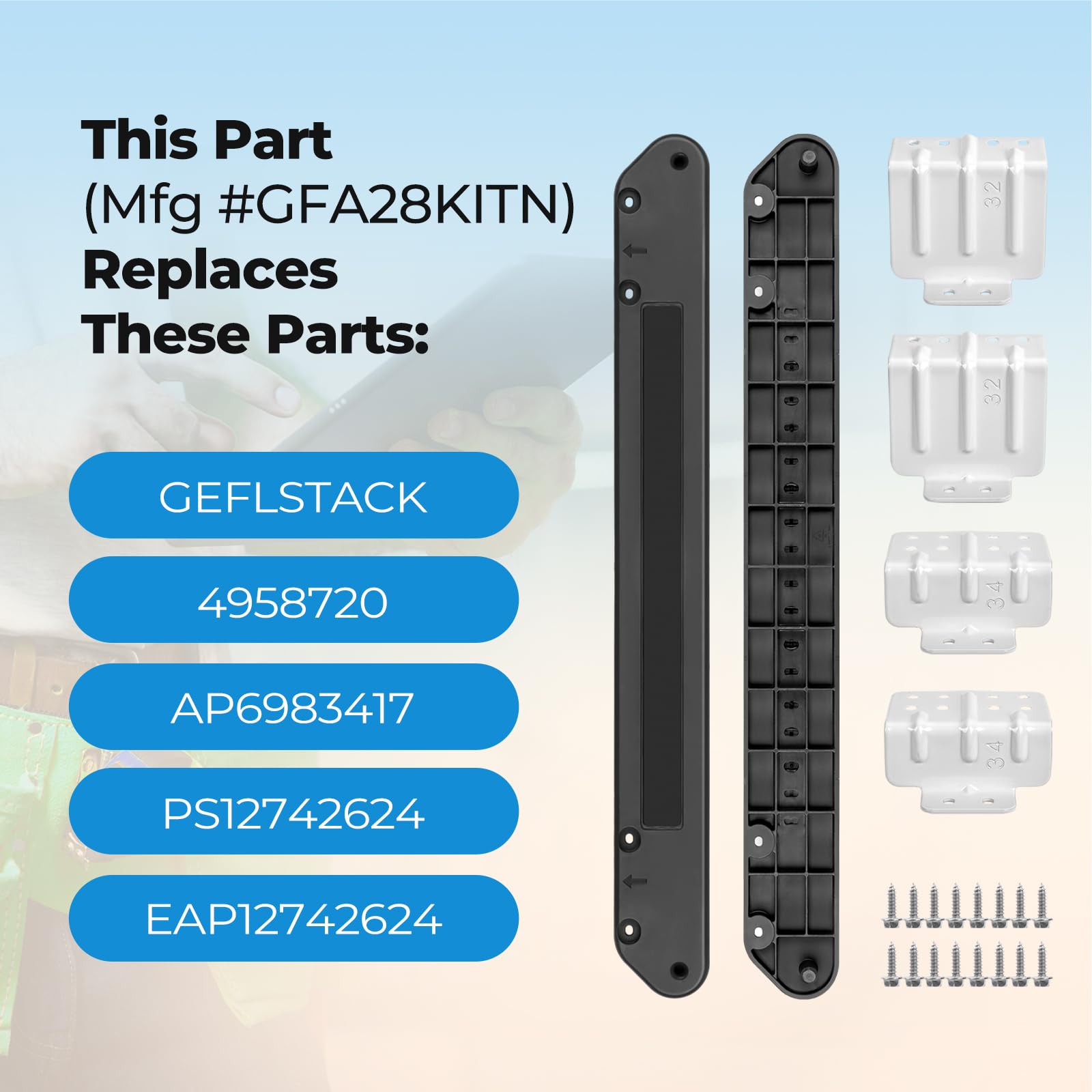 GFA28KITN Stacking Kit For 28 in. GE Washer/Dryer, 28"W Stack Bracket