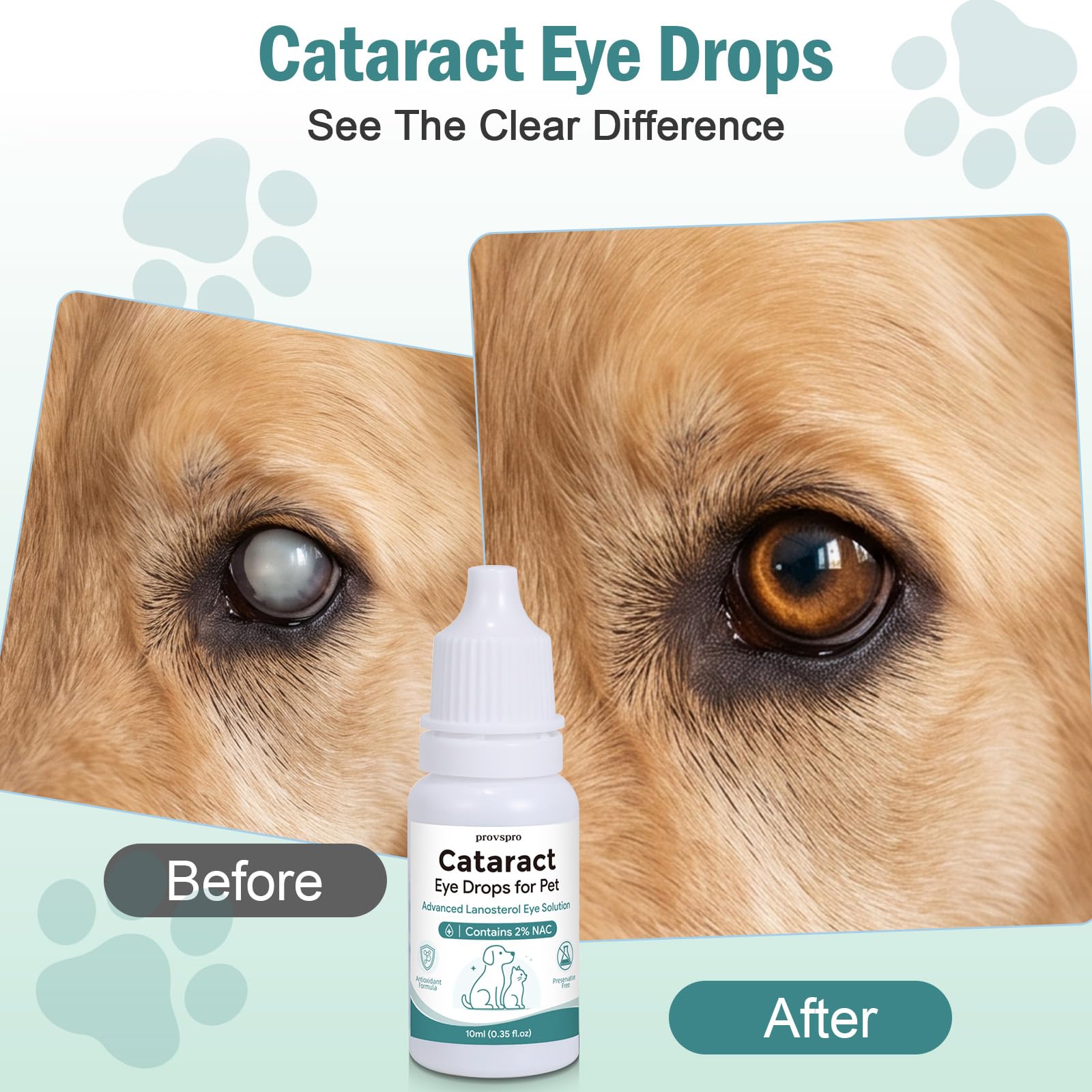 Cataract Eye Drops for Dogs, Improve Vision Clarity & Comfort, Support Eye Moisture, Preservative-Free, Daily Gentle Pet Eye Care Formula — Amazon image 4