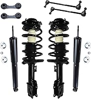Vista 110 de Detroit Axle - Kit de puntales delanteros para Ford 2000-2004 Focus 2 puntales con muelle helicoidal 2 brazos de control inferiores con rótulas 2001