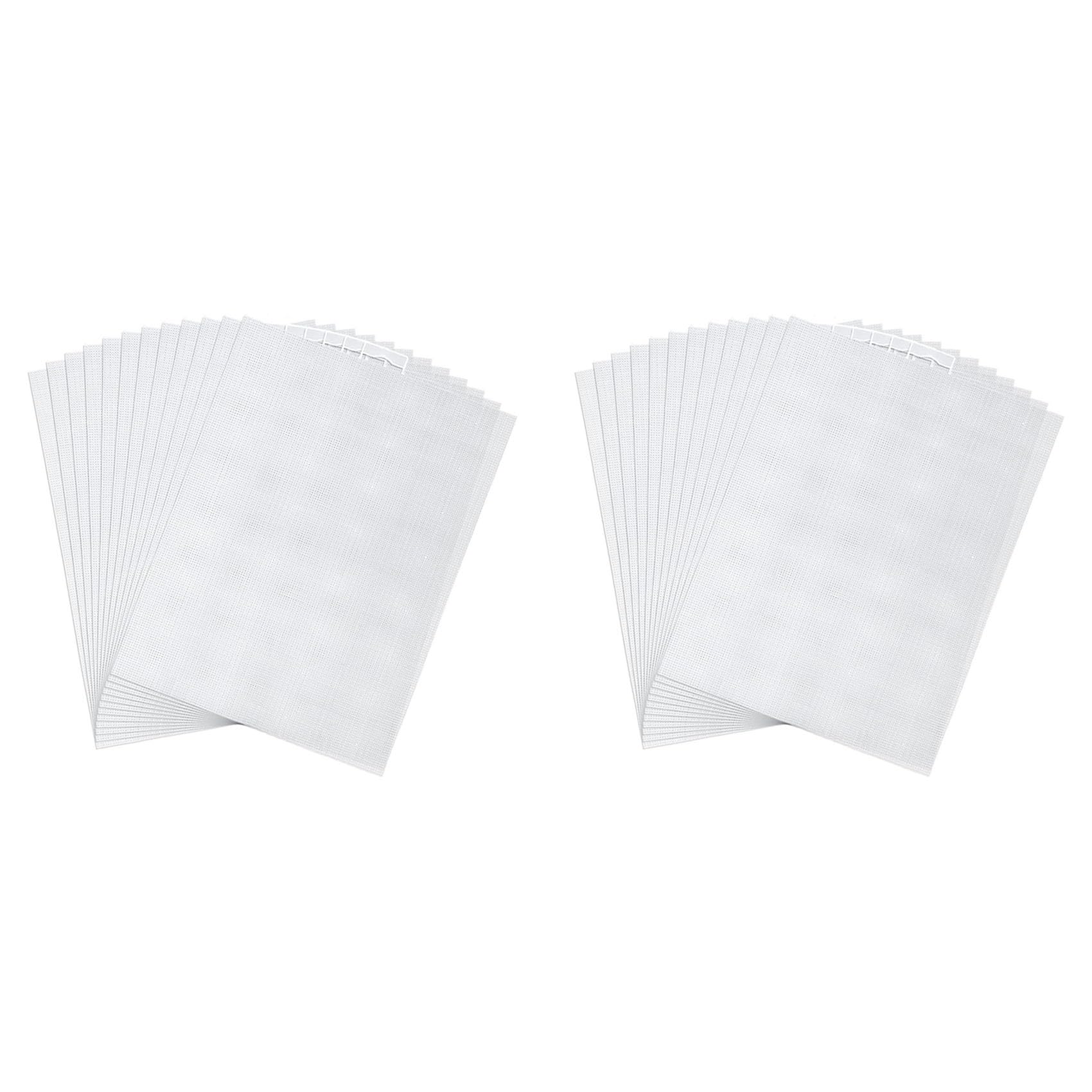 Vjsujehgy 24Pcs 14 Count Plastic Mesh Canvas Sheets, 11x8.2 Inch White Needlepoint Craft Canvas Plastic Grid Sheet