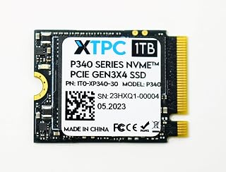 XTPC Systems 1TB P340 M.2 2230 NVMe PCIe SSD Gen 3.0x4 Single-Sided Drive, 3400 MB/s Read, 3000 MB/s Write, (Upgrade for Steam Deck, Microsoft Surface)
