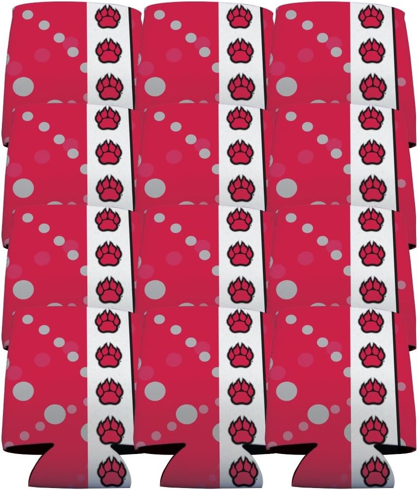 VictoryStore Can and Beverage Coolers - Northern Illinois University, Paw Prints Design, Set of 12