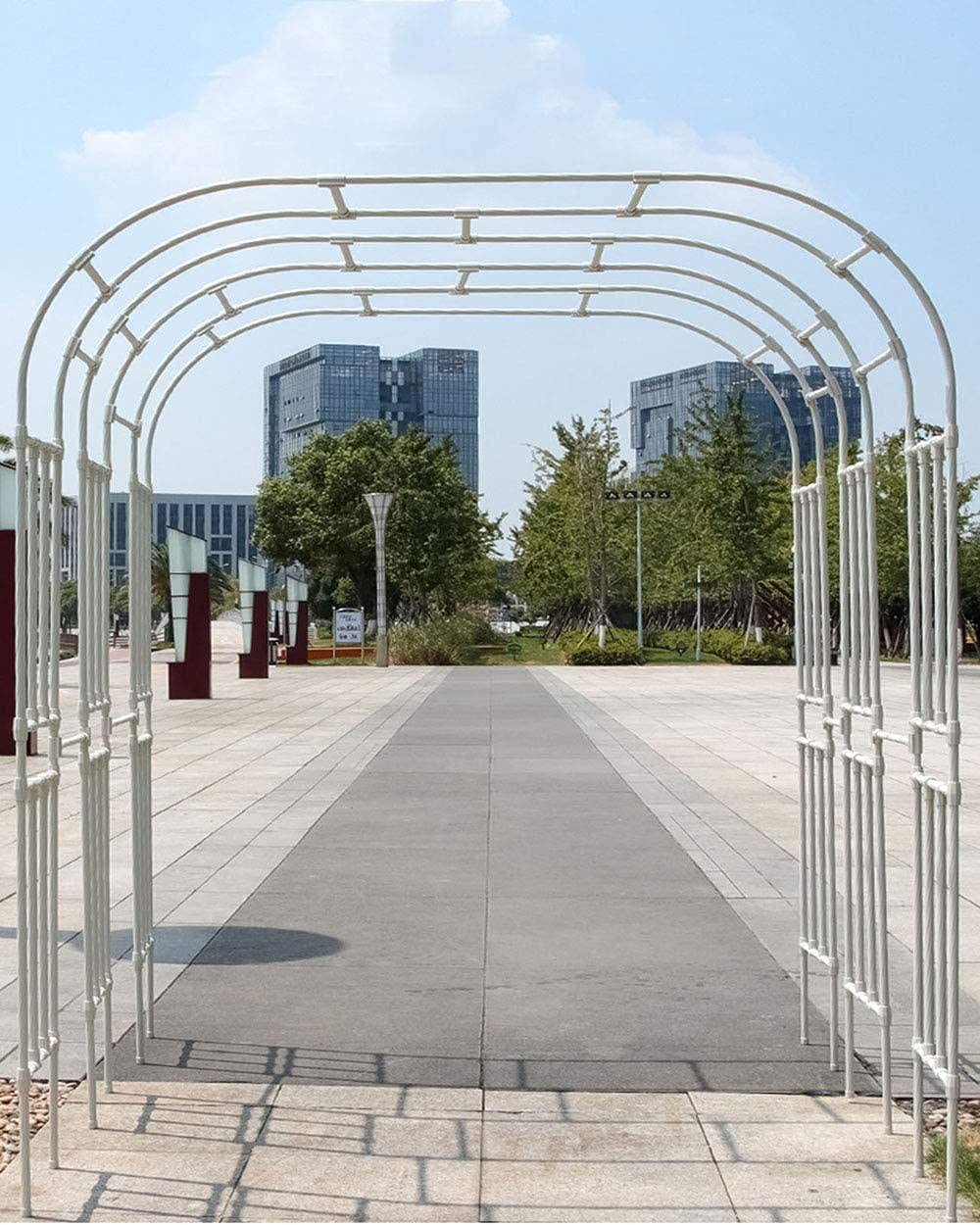 Archi grandi per rose, altezza 240 cm, larghezza 120 cm, 140 cm, 180 cm, 220 cm, 260 cm, 300 cm, pergolato da giardino per interni ed esterni, con varie piante rampicanti, nero/bianco, 150 x 240 cm