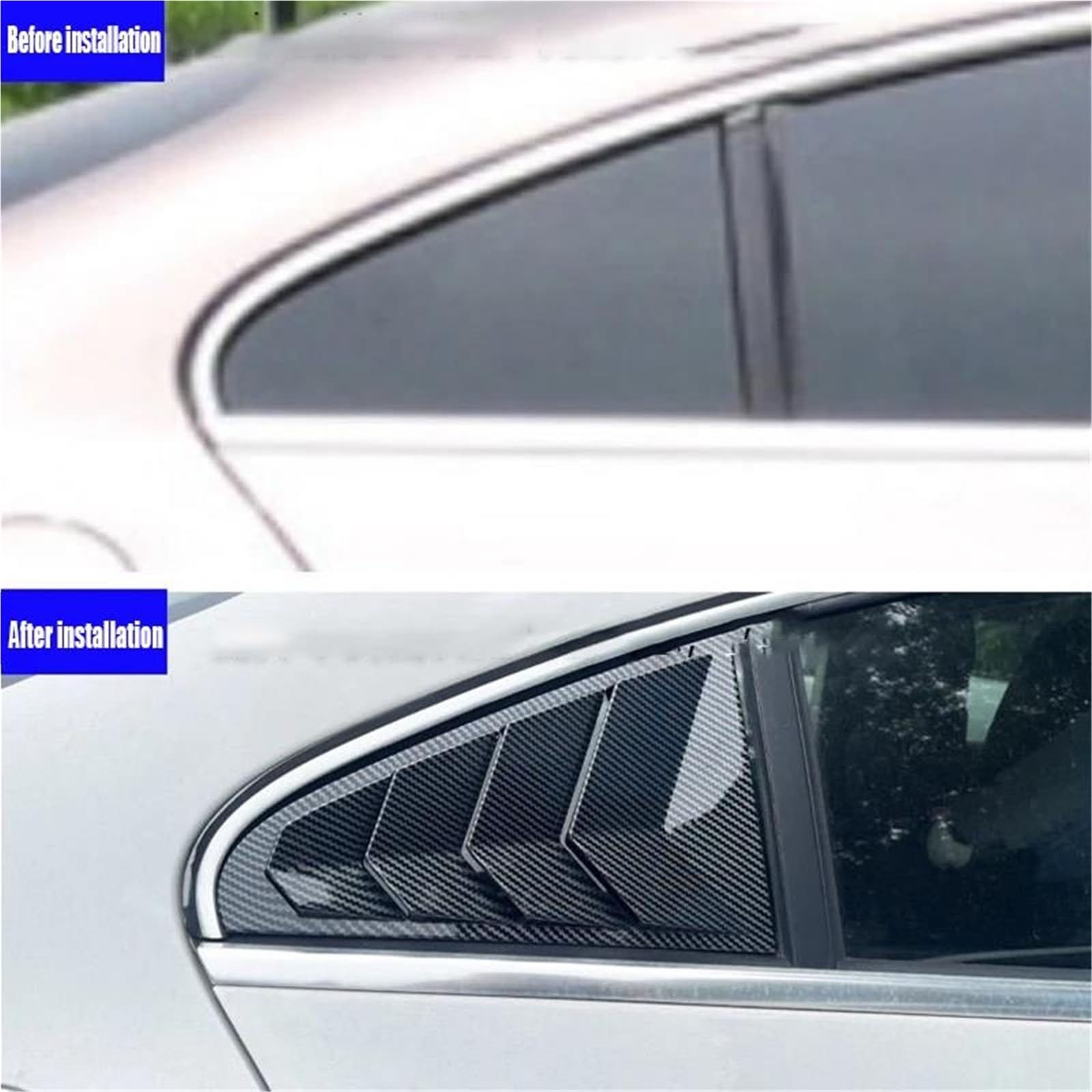 samochód Żaluzja Tylnej Szyby Bocznej Dla VW Passat CC 2010-2018 Tylna Trójkątna Ramka Dekoracyjna Żaluzji(D)