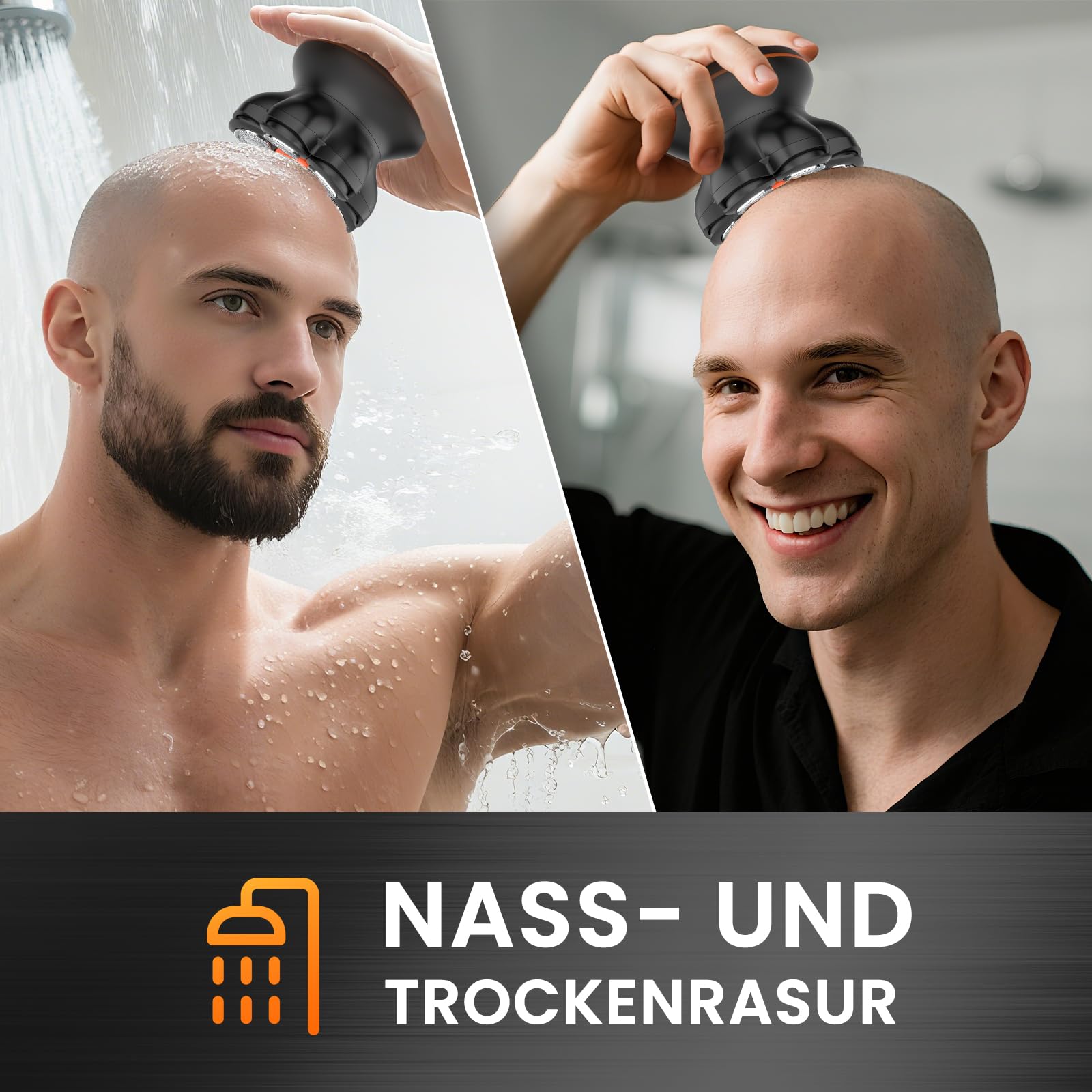 MAXGROOM Glatzen Rasierer Herren, Upgrade-7D Kopfrasierer Glatze, IPX6 Wasserdicht Glatzenrasierer, mit Magnetische Schwebender Kopf & LED-Anzeige, Ideal für Reise und Haushalt, USB-C Aufladung