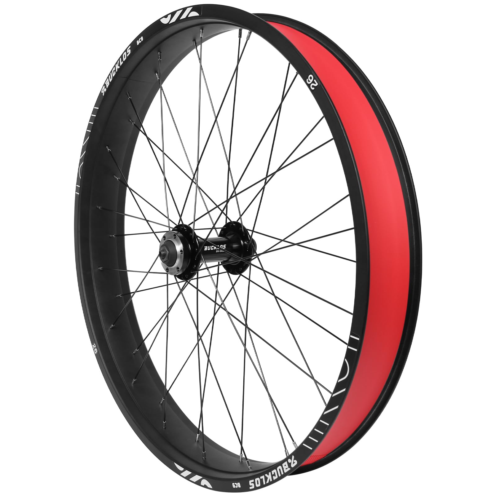 26 x 4,0 Zoll Fat Tire Fahrradrad Vorderrad Mountainbike Felge 135 mm Nabe 9 mm Schnellspanner Laufradsatz Aluminiumlegierung Scheibenbremse 36 14G Speichen für MTB Ebike Beach Snow Cruiser
