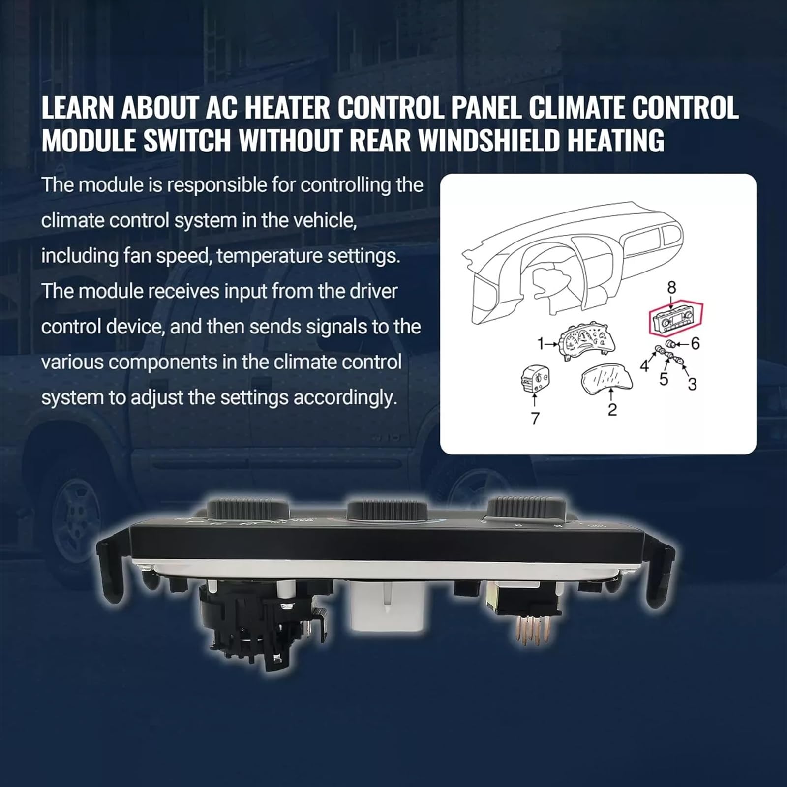 Samochodowe wnętrze pojazdu HVAC moduł panelu sterowania klimatem moduł deski rozdzielczej dla 16250545 09351325 15098964 jednostka sterująca HVAC